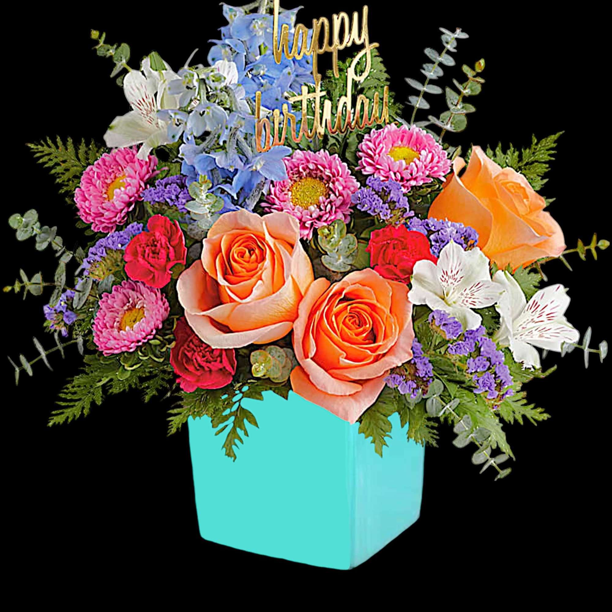 Send a rainbow of best wishes on any occasion with this glorious