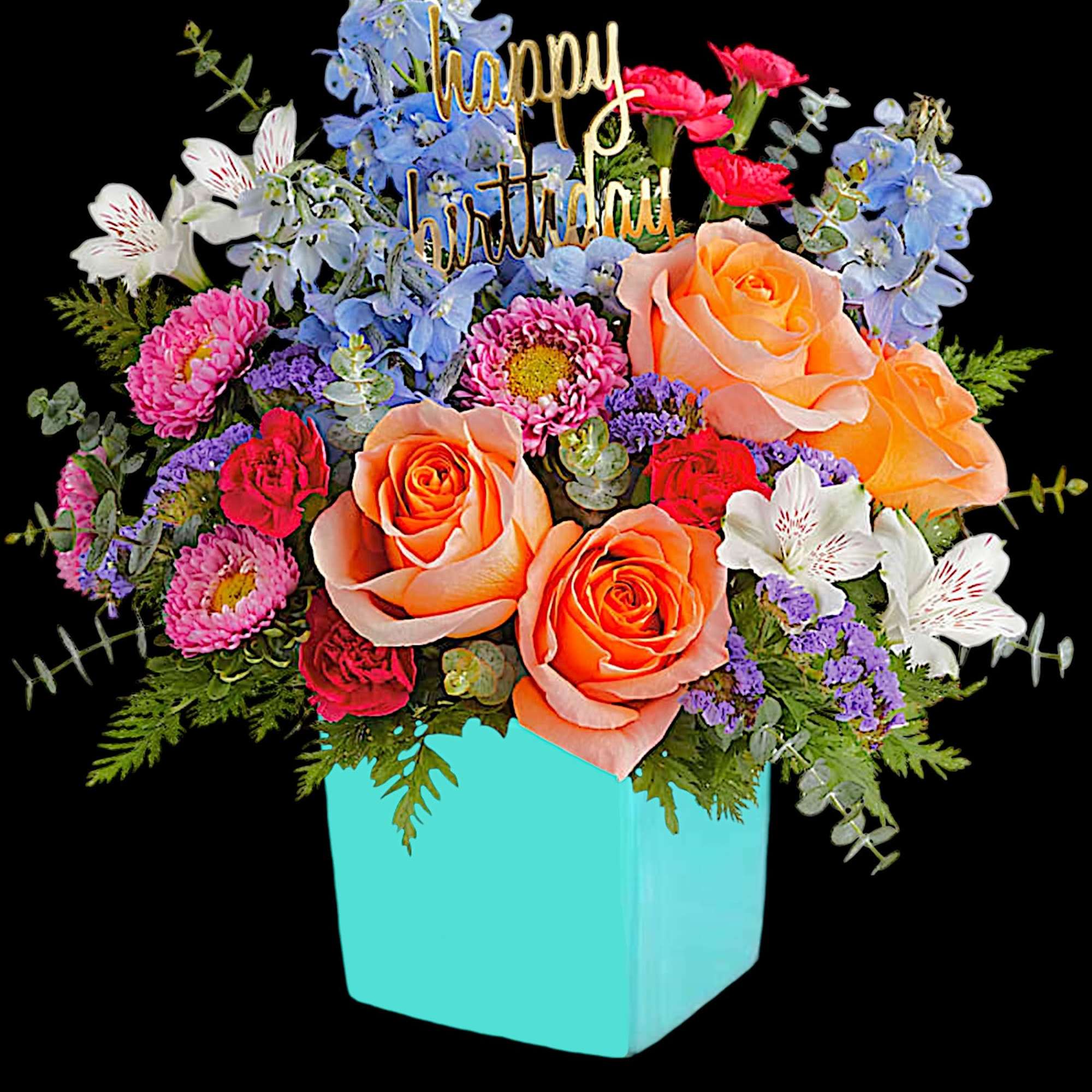 Send a rainbow of best wishes on any occasion with this glorious