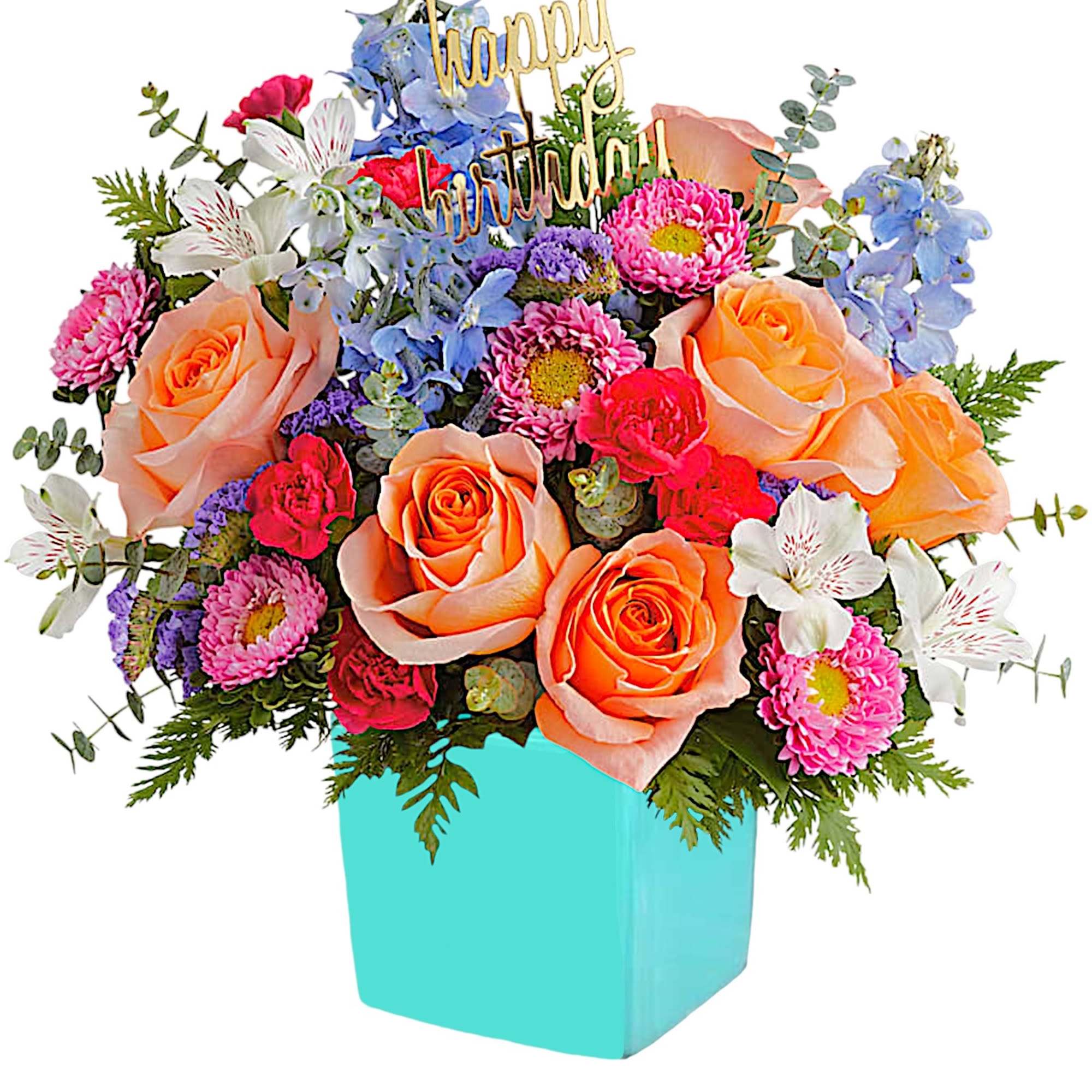 Send a rainbow of best wishes on any occasion with this glorious