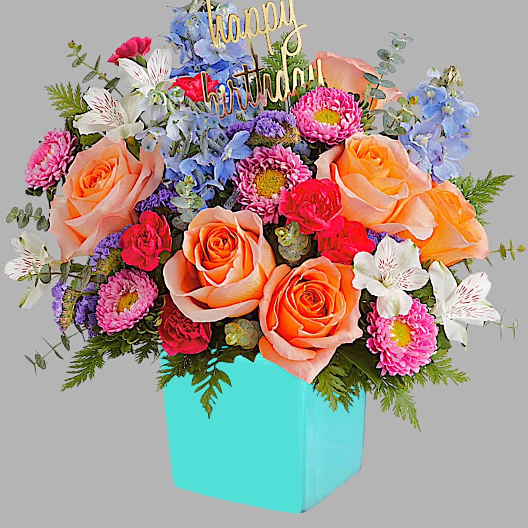 Send a rainbow of best wishes on any occasion with this glorious