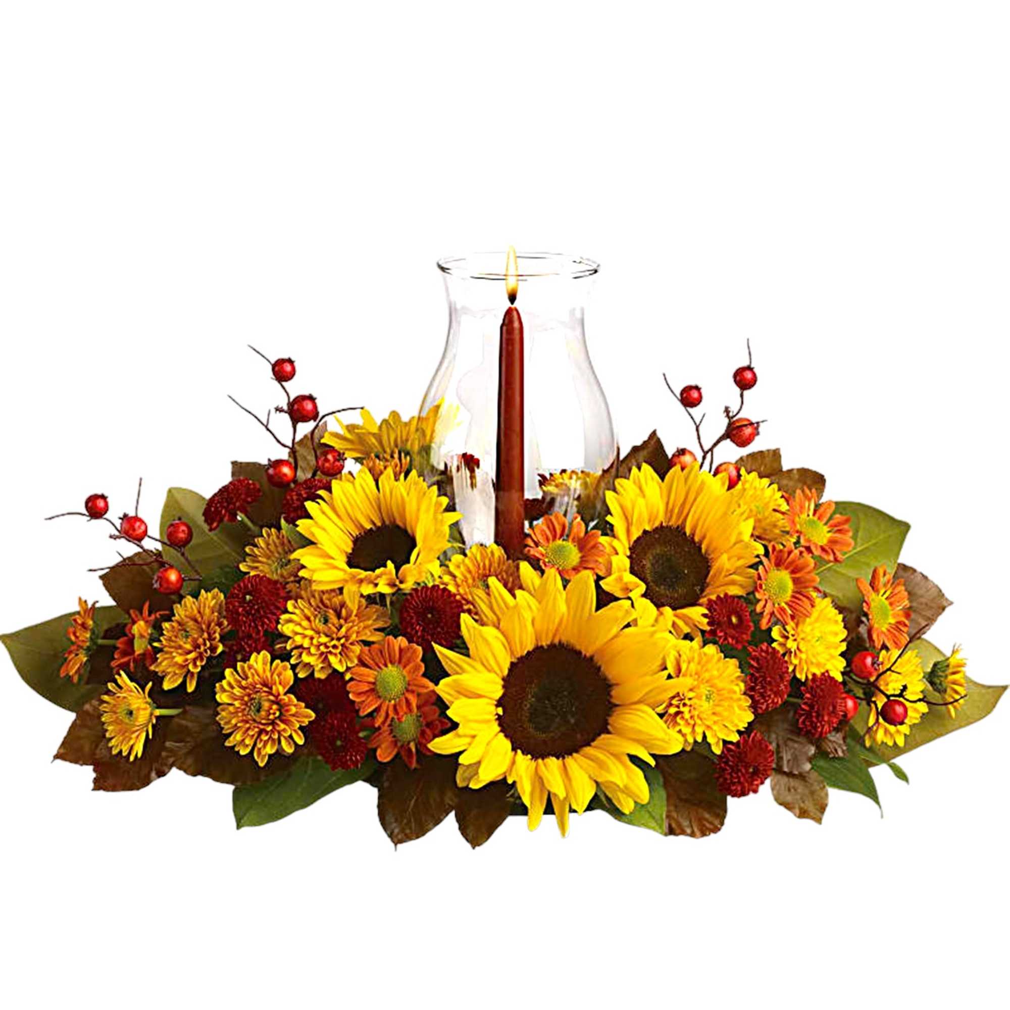 Sunflowers are the stars of this fabulous fall flower centerpiece! All the