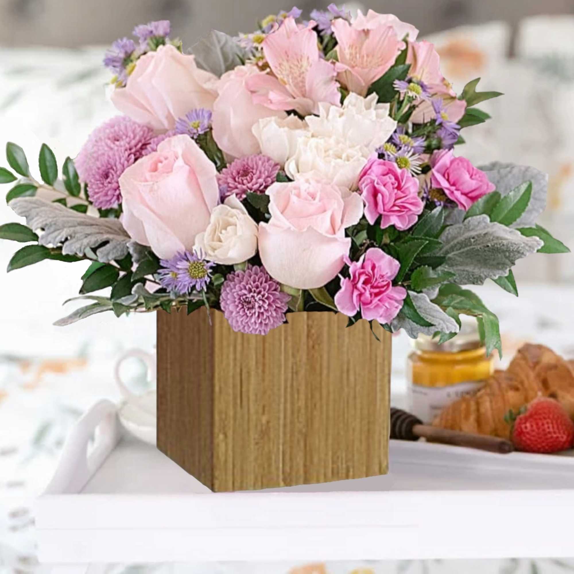 Rosy, radiant, and perfectly posh! Teleflora&#039;s Rosy Pink Bouquet with a fabulously