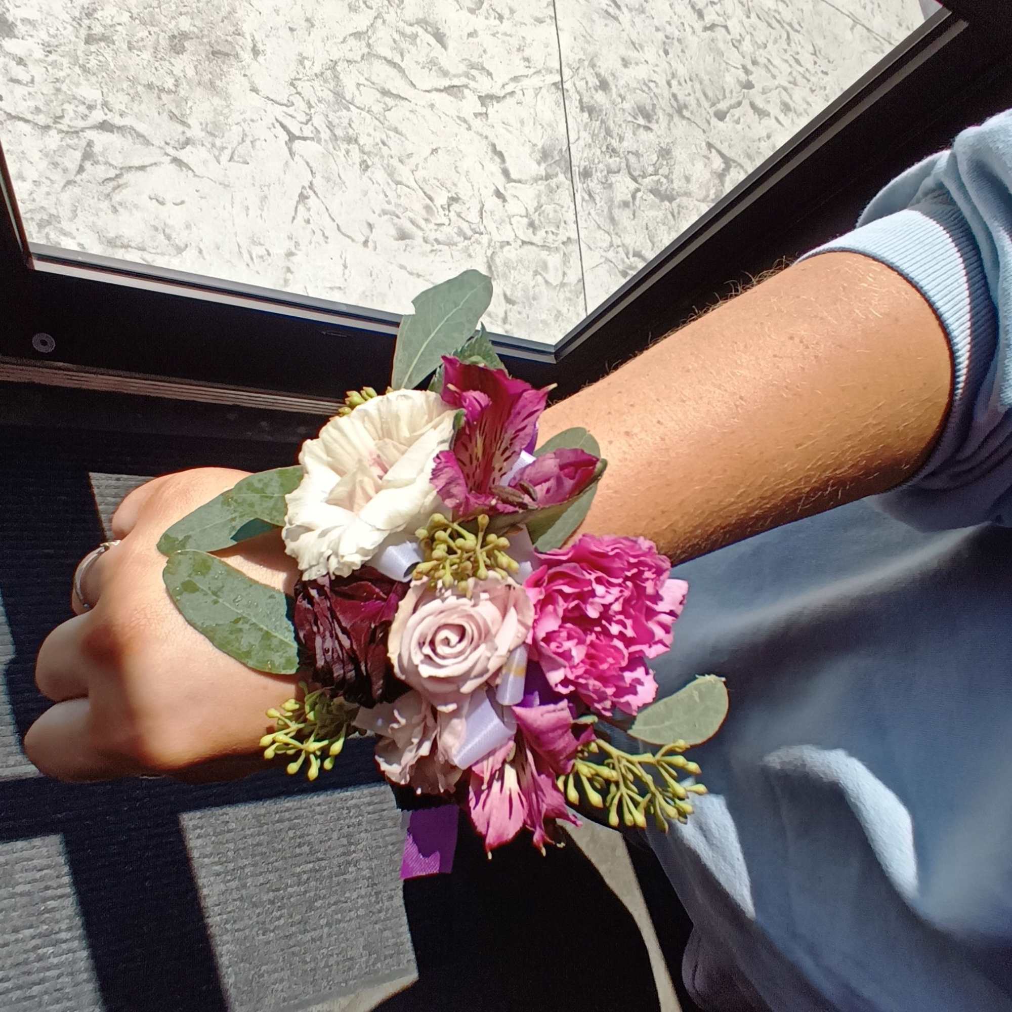 Beautiful pink, blush, burgundy  and lavender floral mix