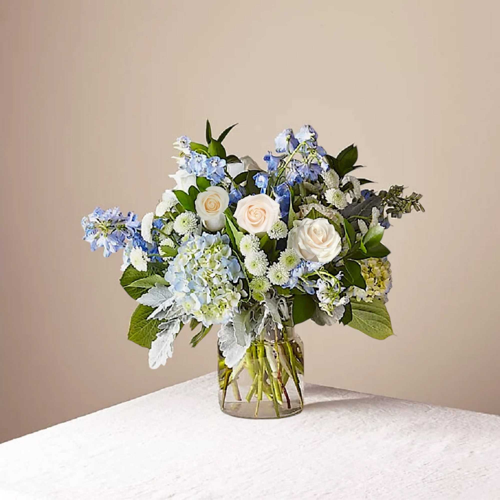 Let this uplifting arrangement be a reminder of the clear skies ahead.