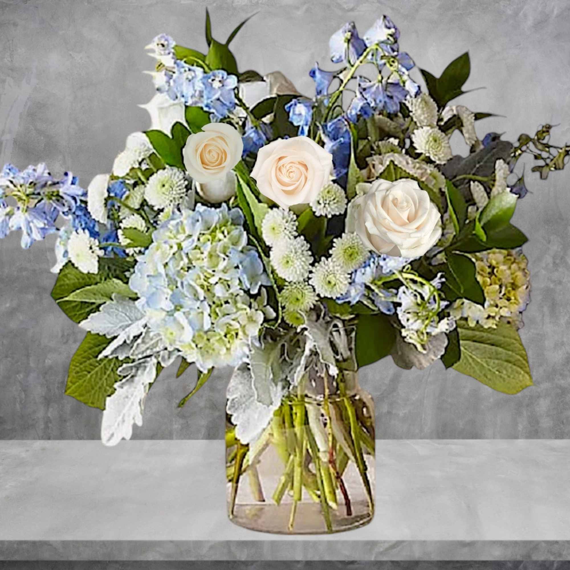 Let this uplifting arrangement be a reminder of the clear skies ahead.