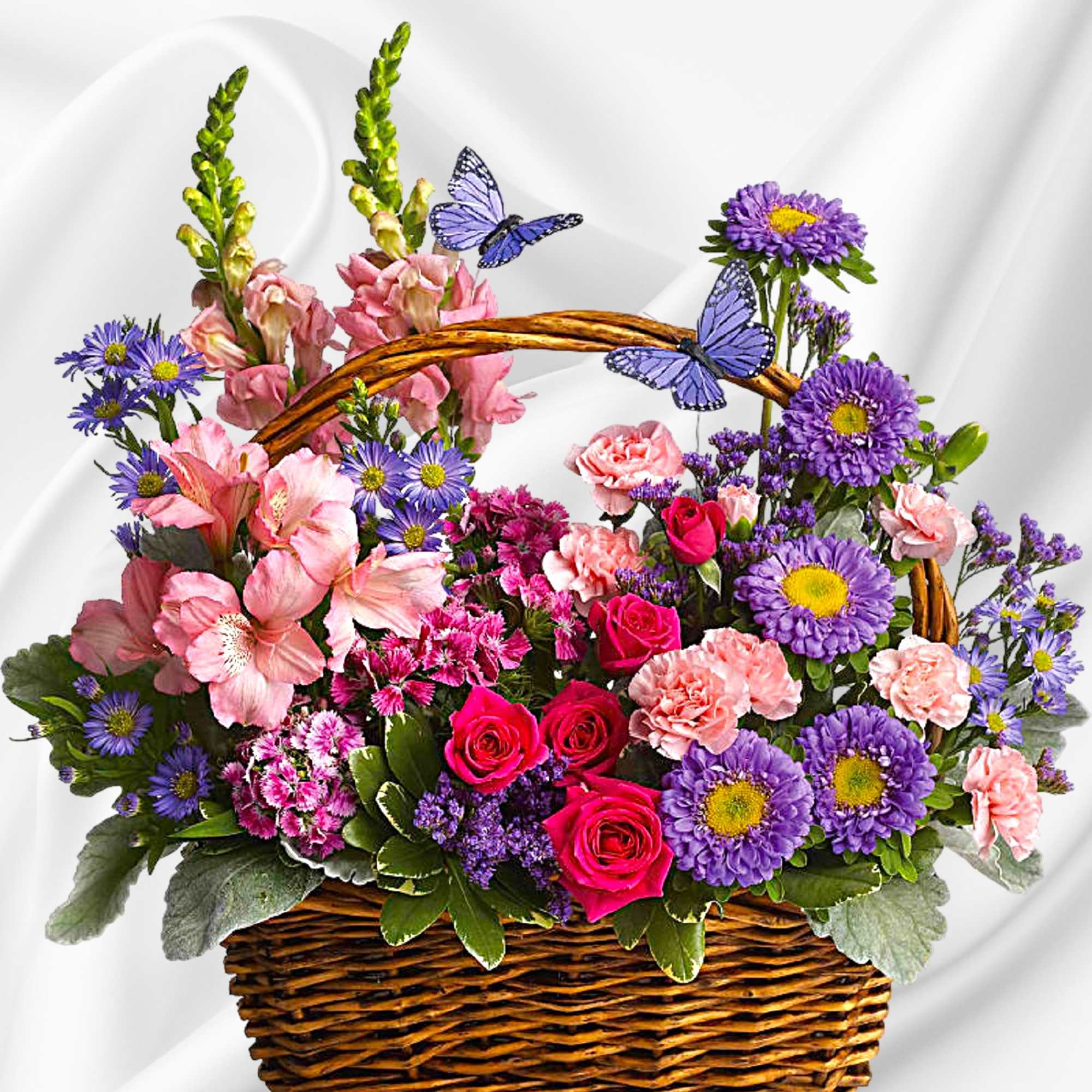 Take a walk through a country meadow with this fresh flower basket!