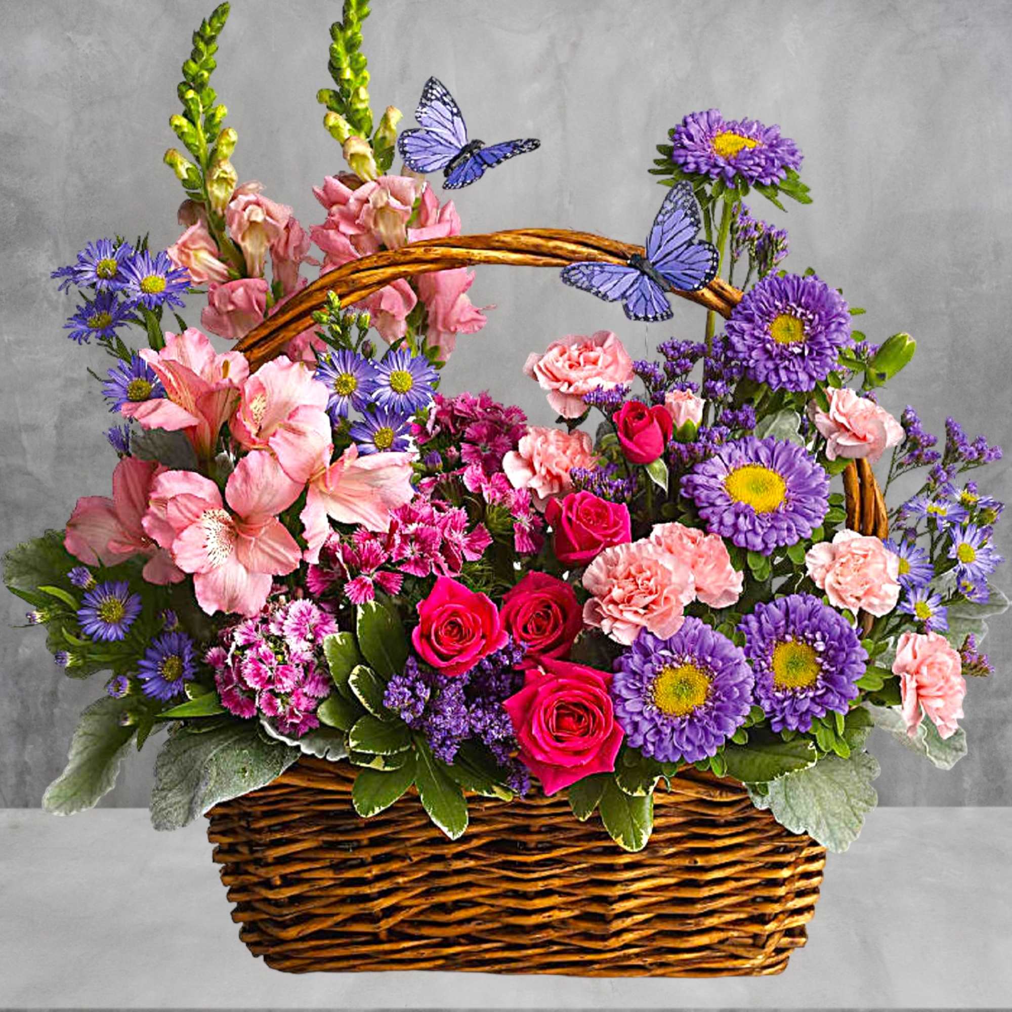 Take a walk through a country meadow with this fresh flower basket!