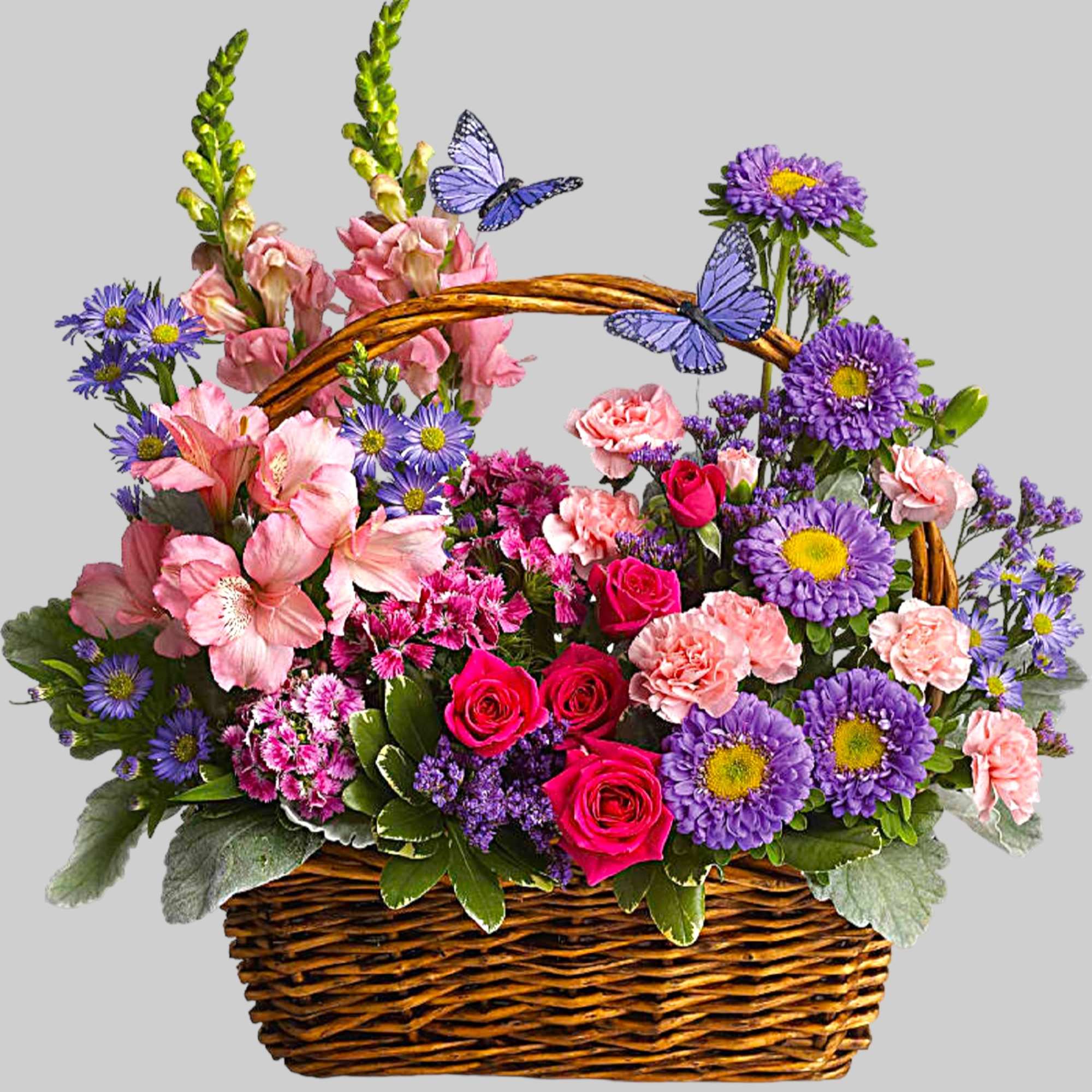Take a walk through a country meadow with this fresh flower basket!