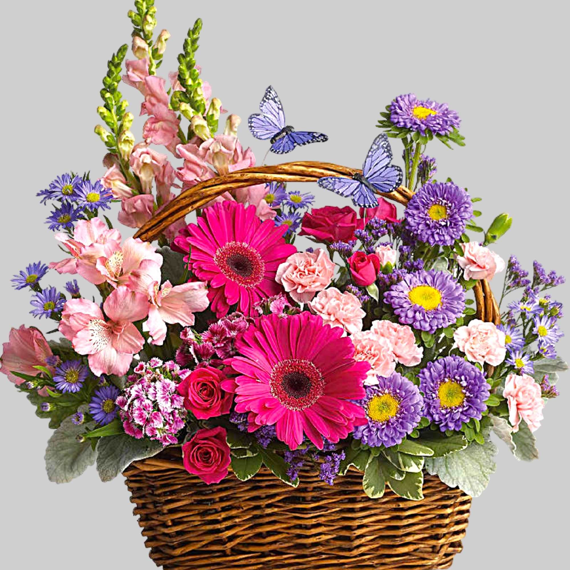Take a walk through a country meadow with this fresh flower basket!