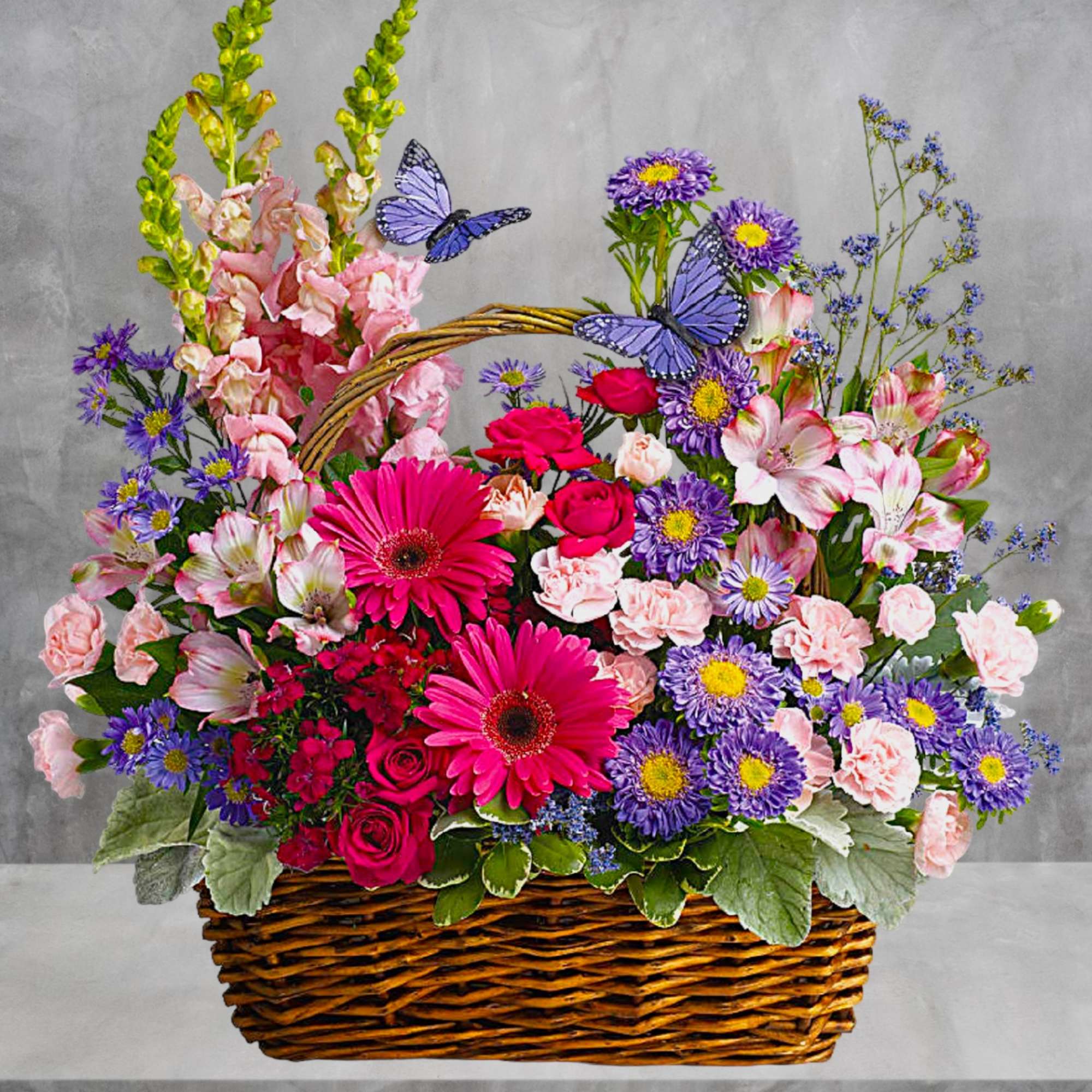 Take a walk through a country meadow with this fresh flower basket!