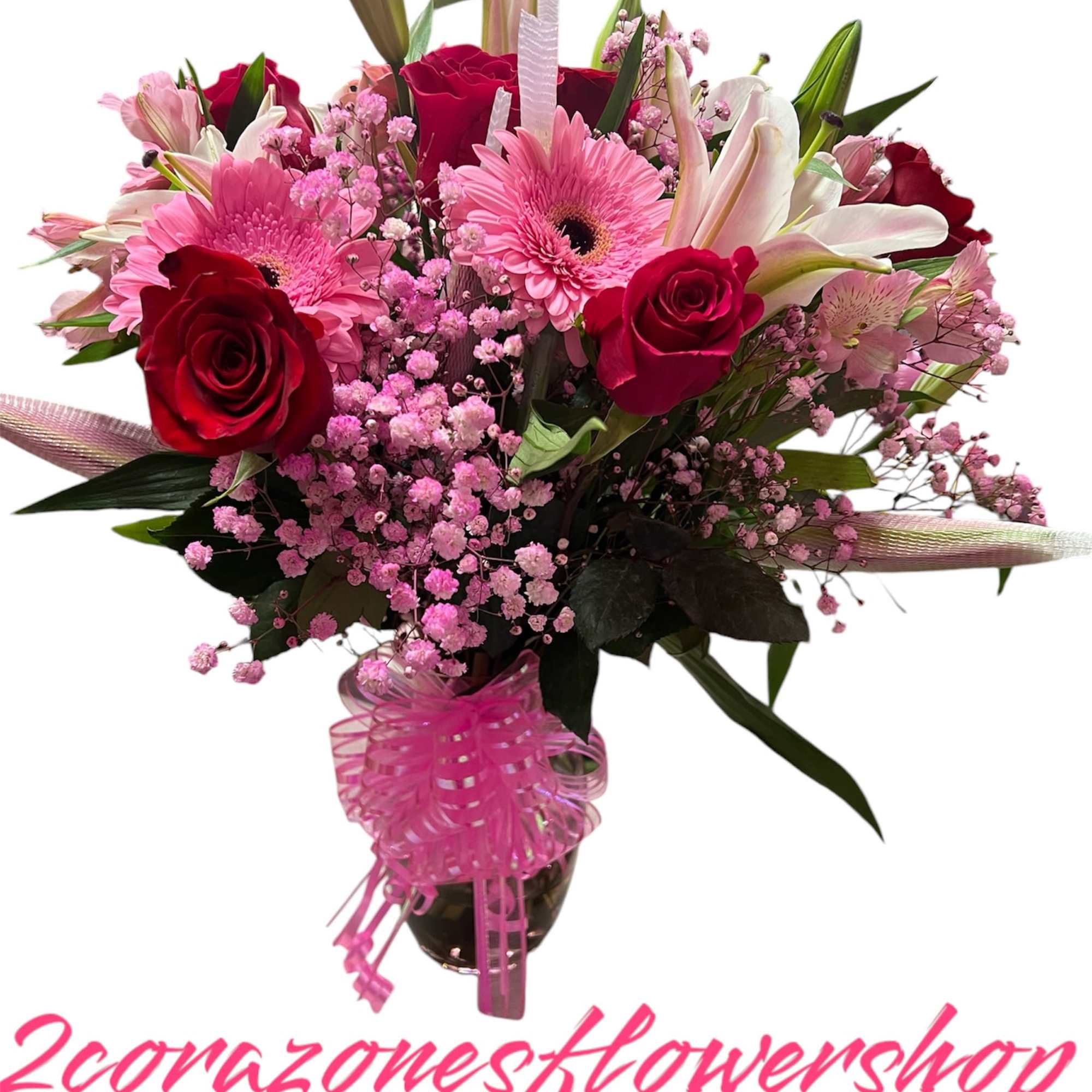 A mix of colours and emotions to surtirse with roses ,Lilies and