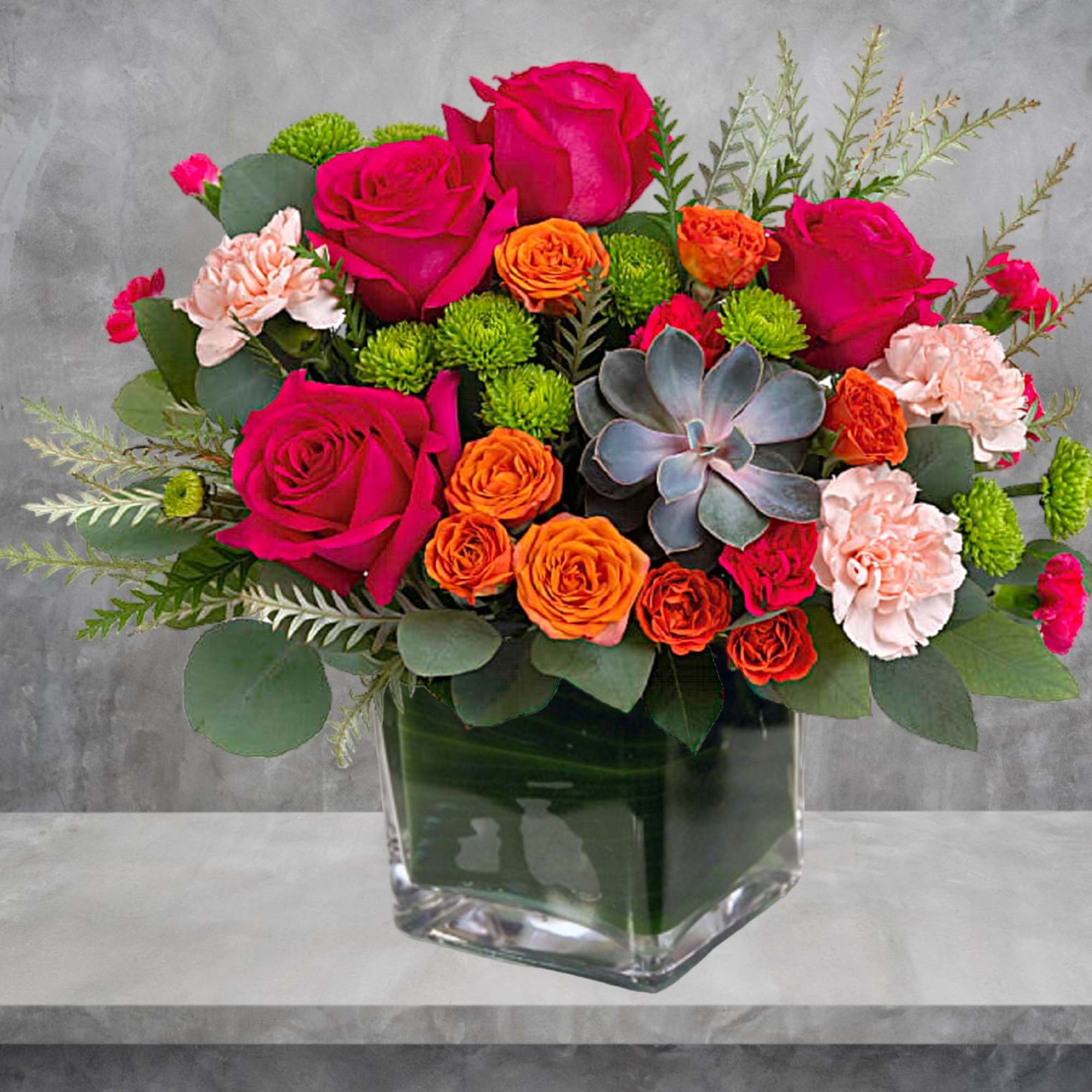 Send sunny kisses across the miles with this hot pink surprise of