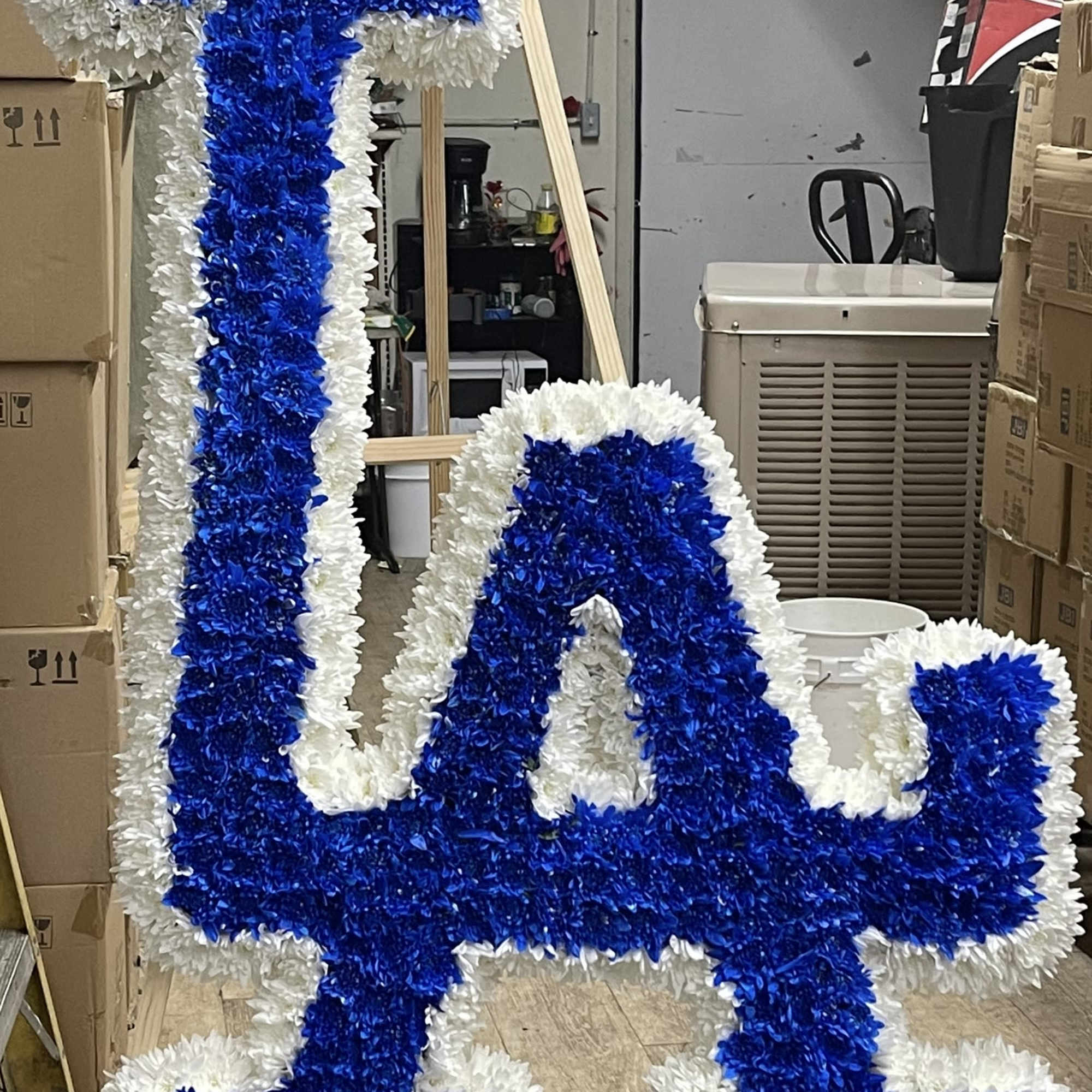 LA Dodgers Funeral Standing Arrangement in Fresno, CA
