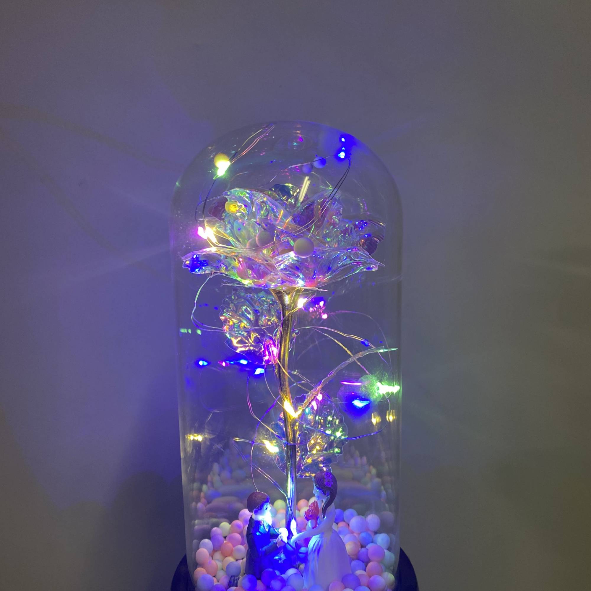 Send an EVERLASTING CRYSTAL ROSE, encased in a glass dome decorated with