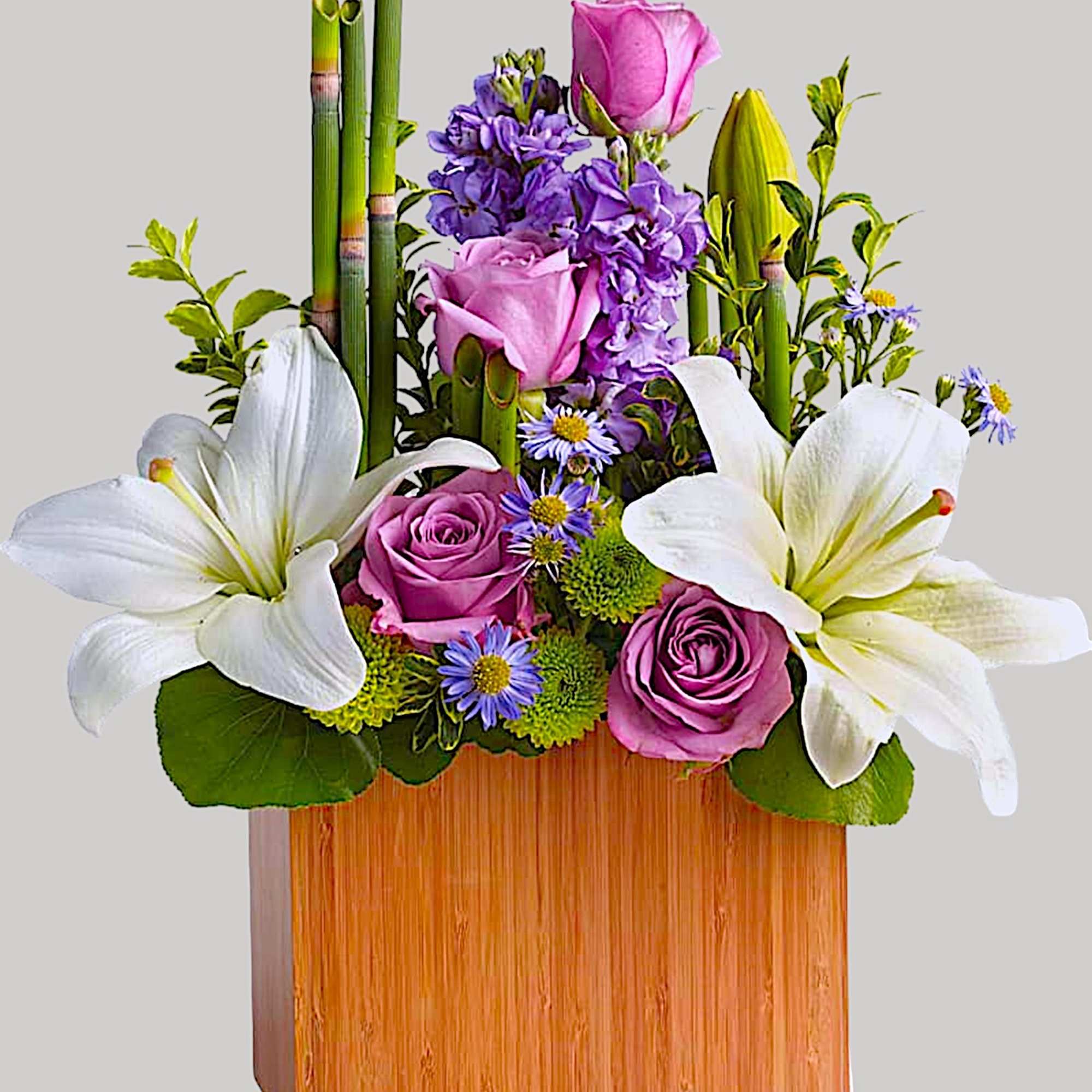 Send serenity. An artistic expression of love and peace, this luxurious lavender