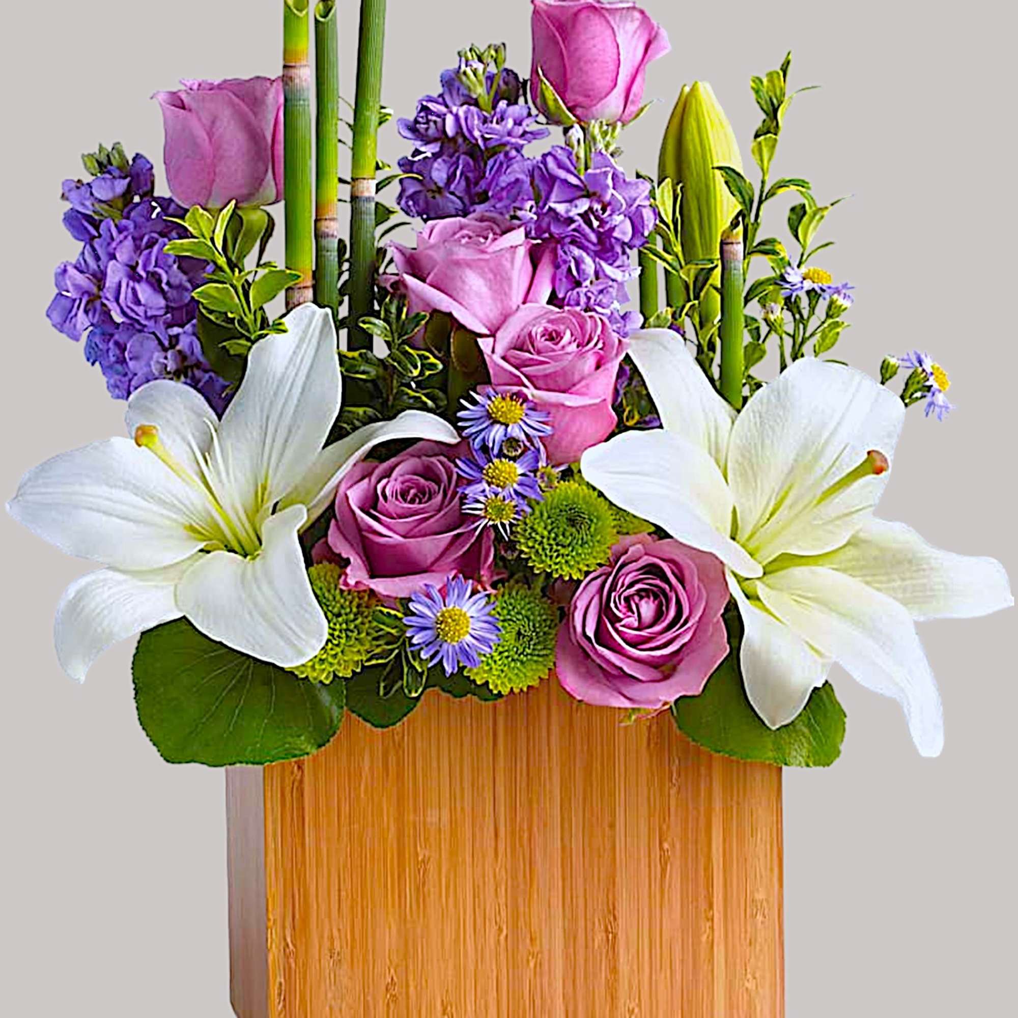 Send serenity. An artistic expression of love and peace, this luxurious lavender