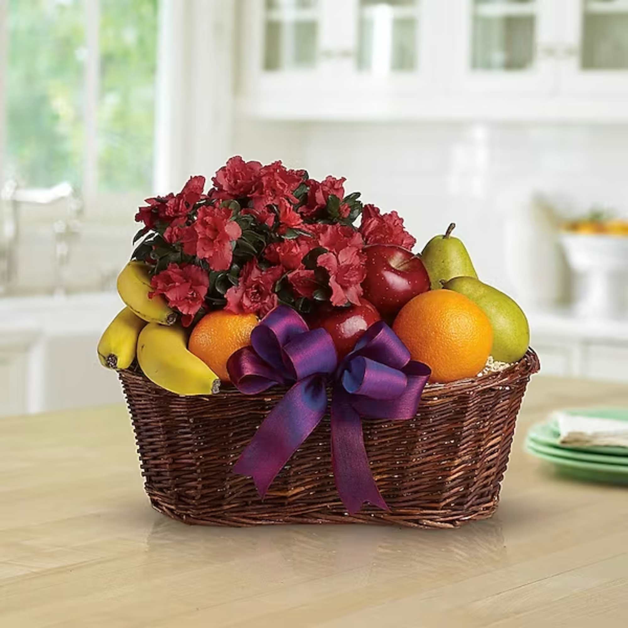 Here&#039;s a tasteful gift for any occasion. Fruit and flowers, what could