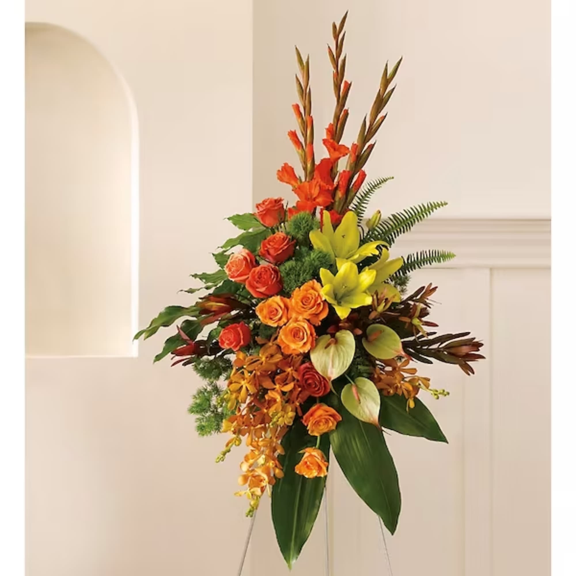 Tropical highlights balance with lush earth tones to offer hope and encourage