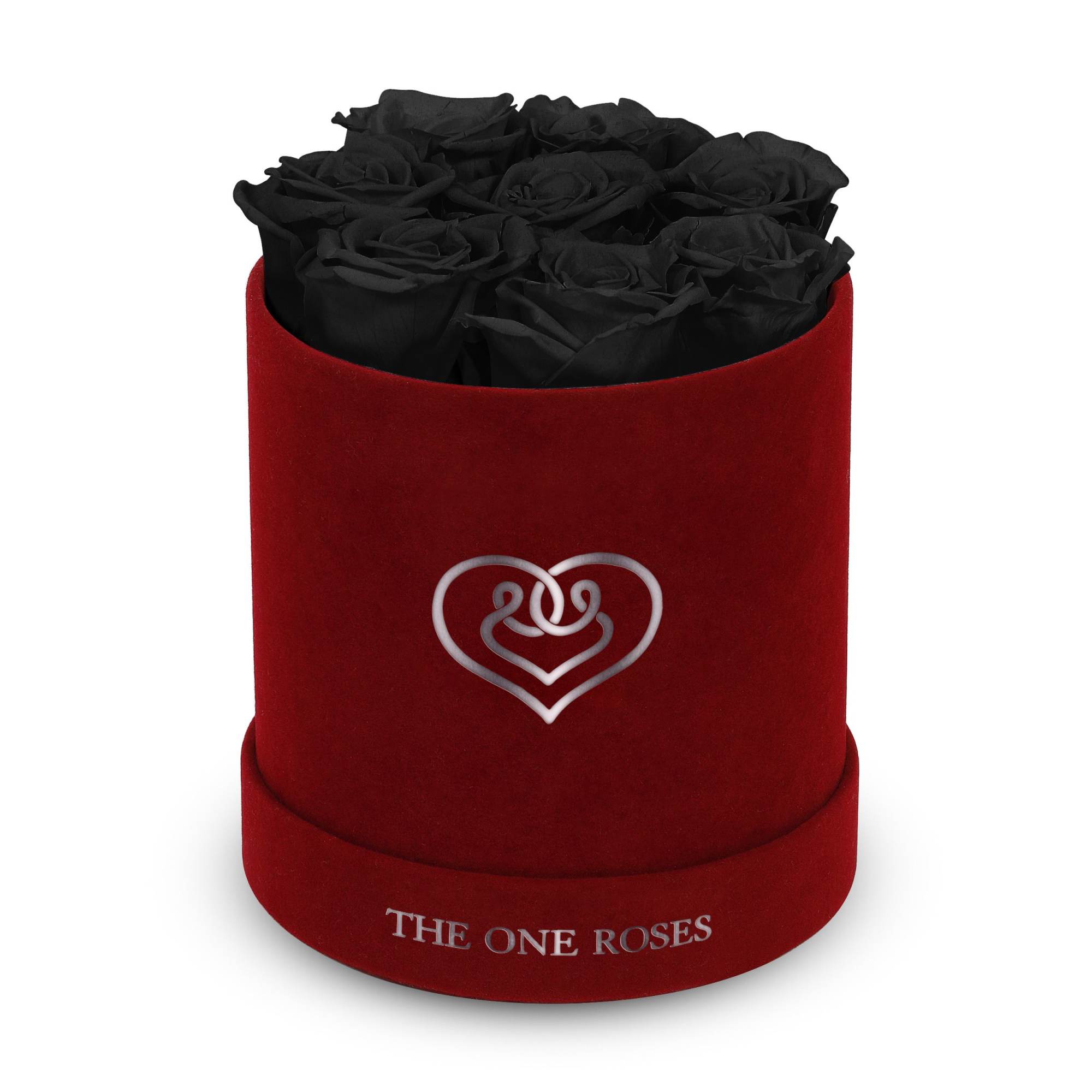 Our Burgundy-Suede Basic Box with The One Eternity Roses comes in a Our Burgundy-Suede Basic Box with The One Eternity Roses comes in a