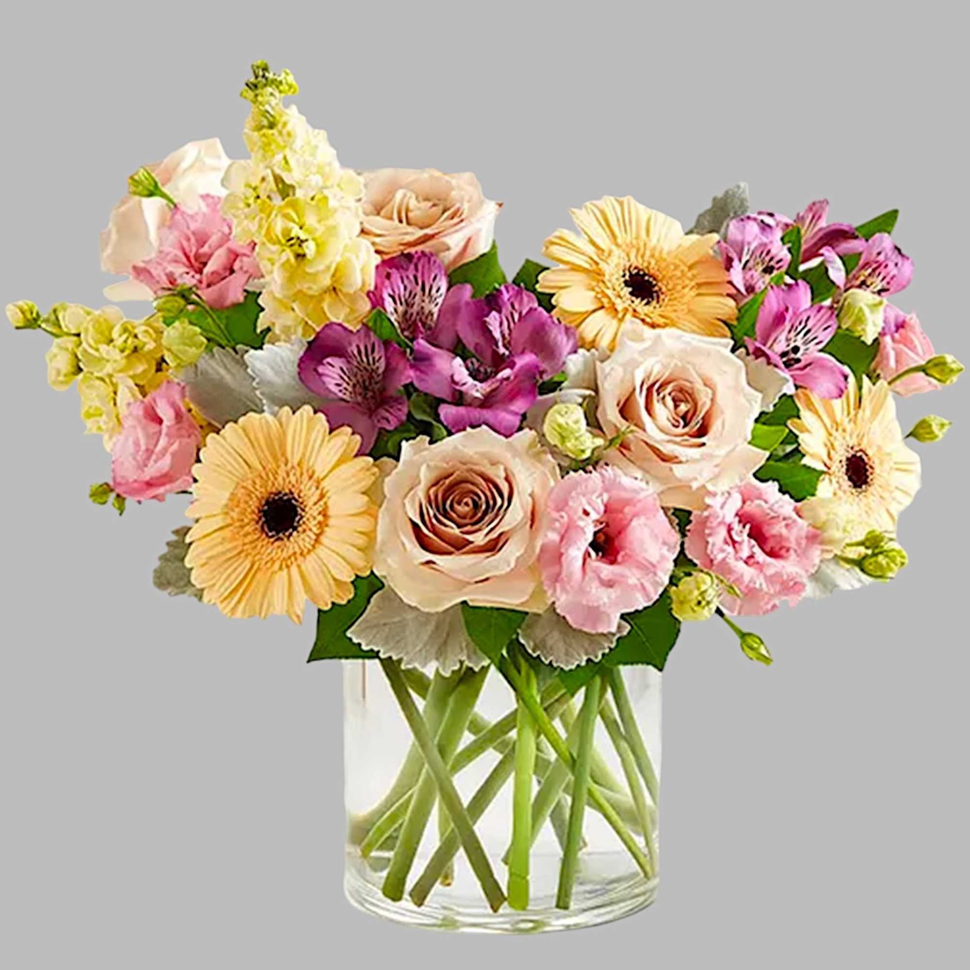 Spring&rsquo;s natural beauty, captured in flowers. Our charming bouquet features a loose