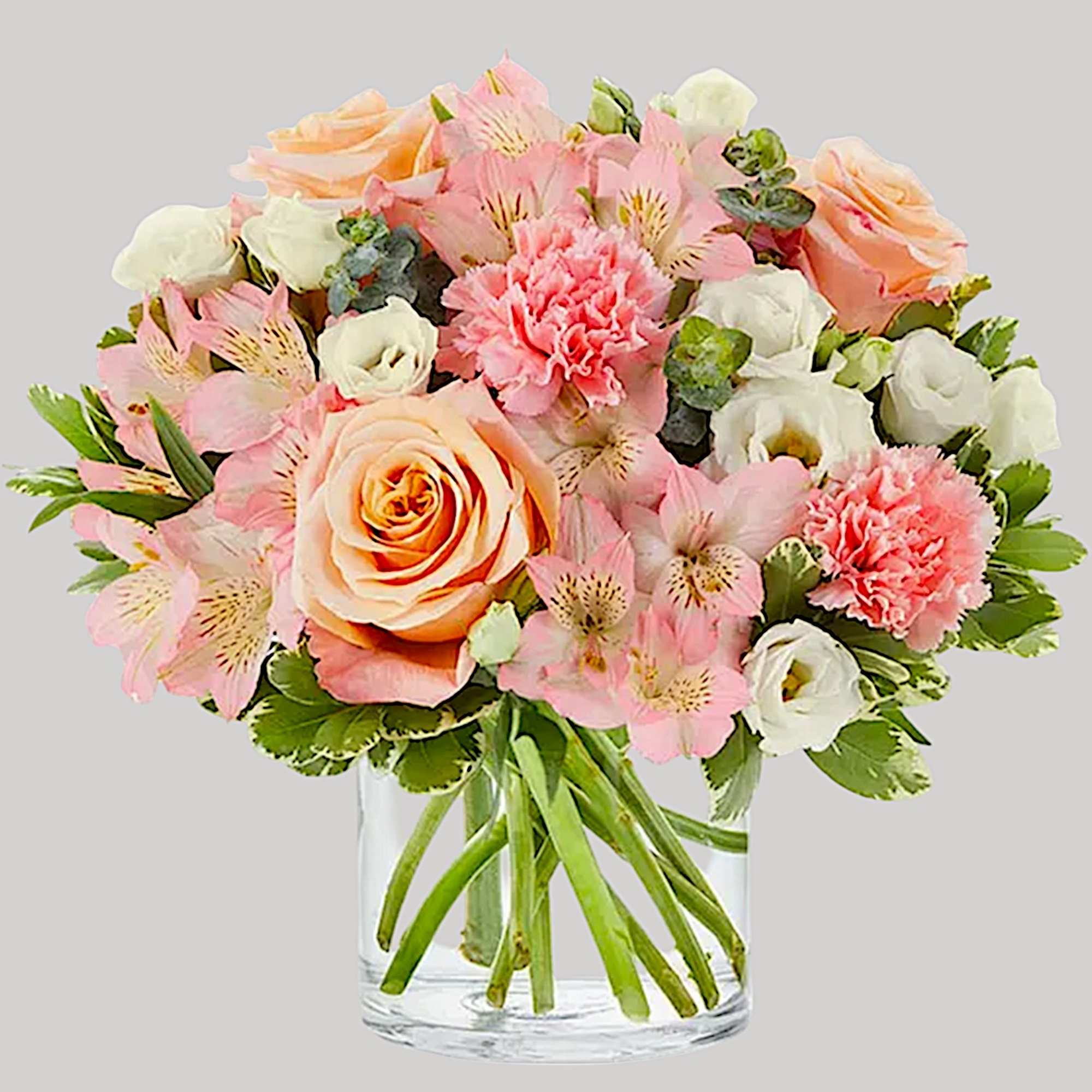 A soft and tender arrangement, perfect for expressing your gentle loving thoughts