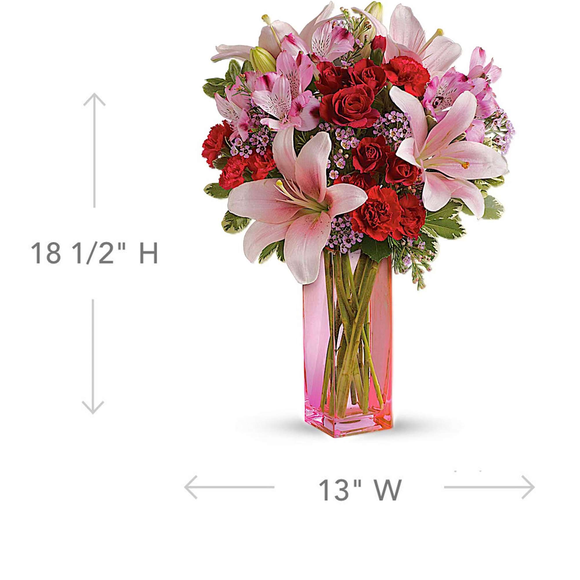 Make it a special day! This passionate bouquet of lovely lilies and