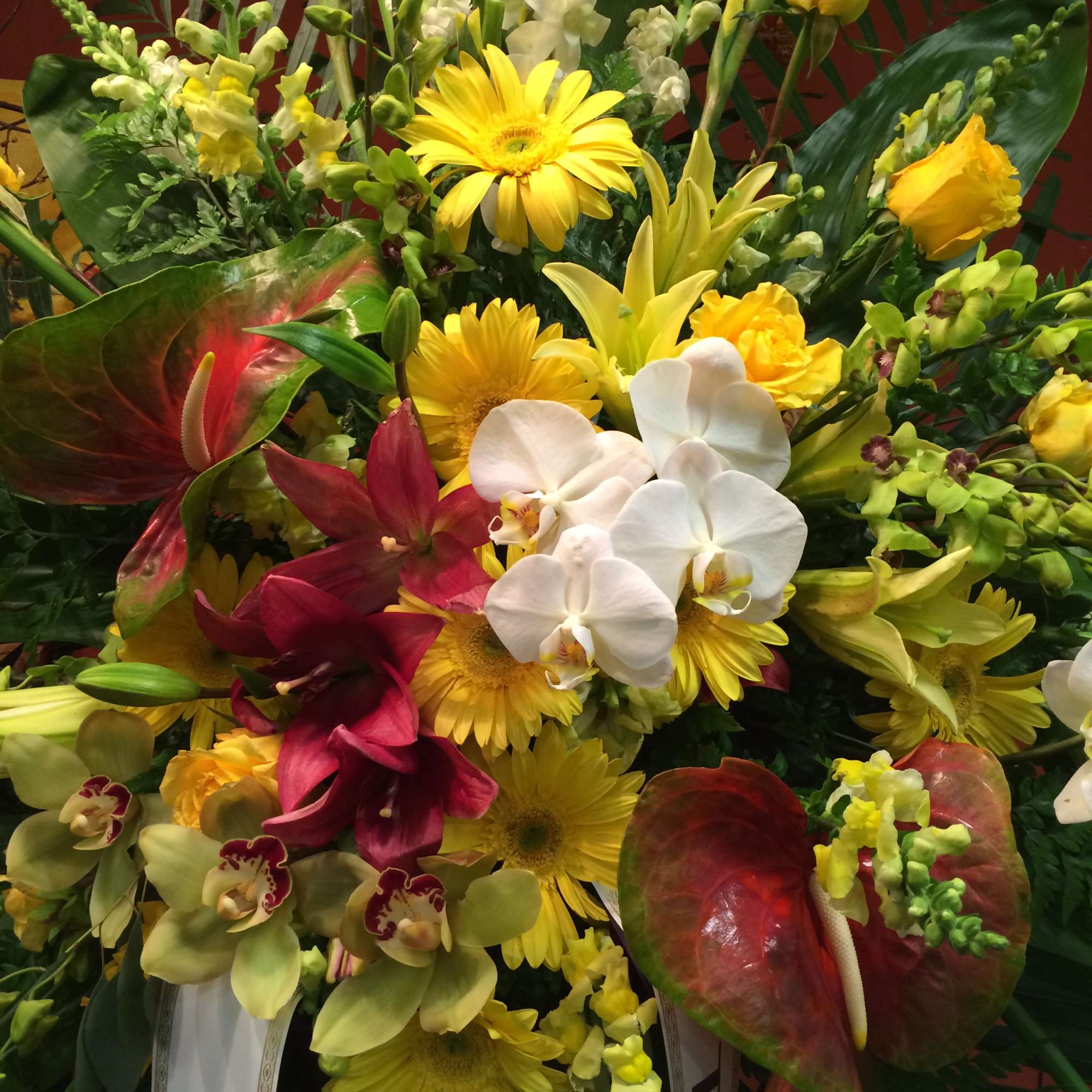 Sympathy arrangement.  Large standing spray to convey the sympathy message