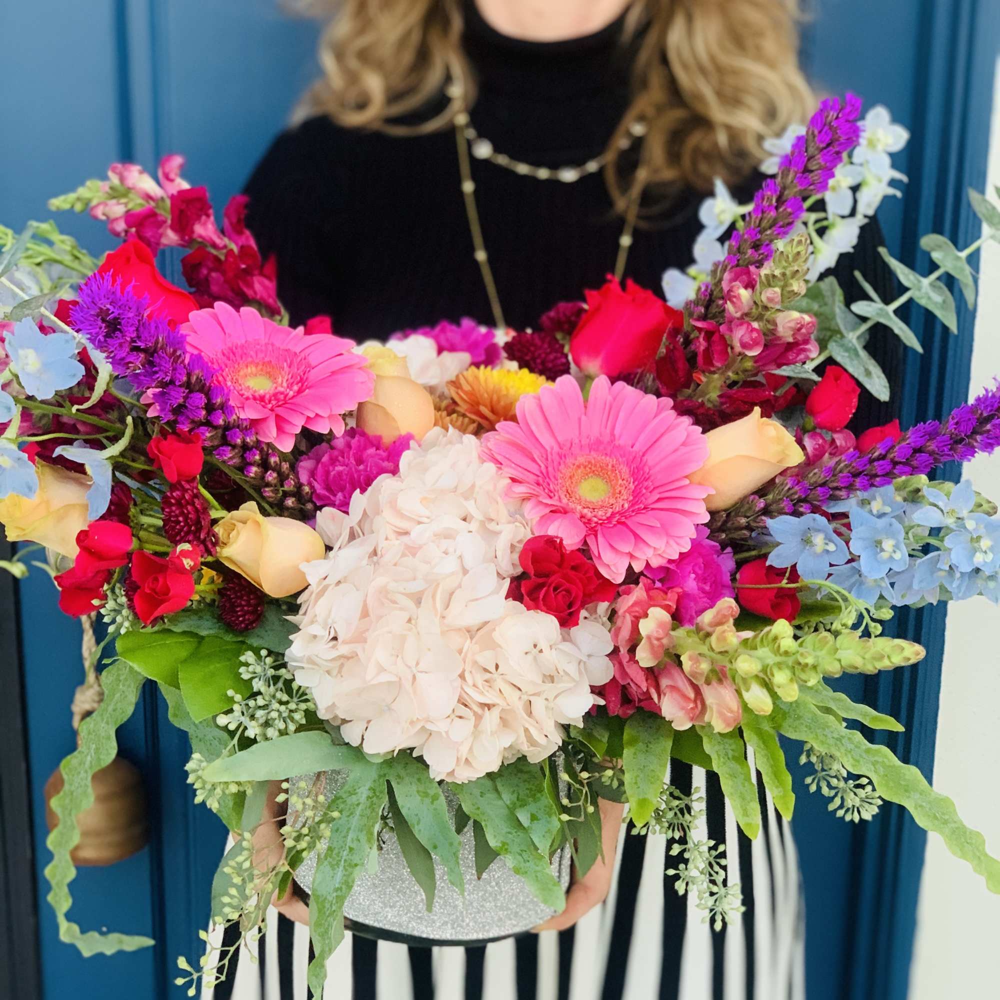 This arrangement is not only full of freshest blooms but it is