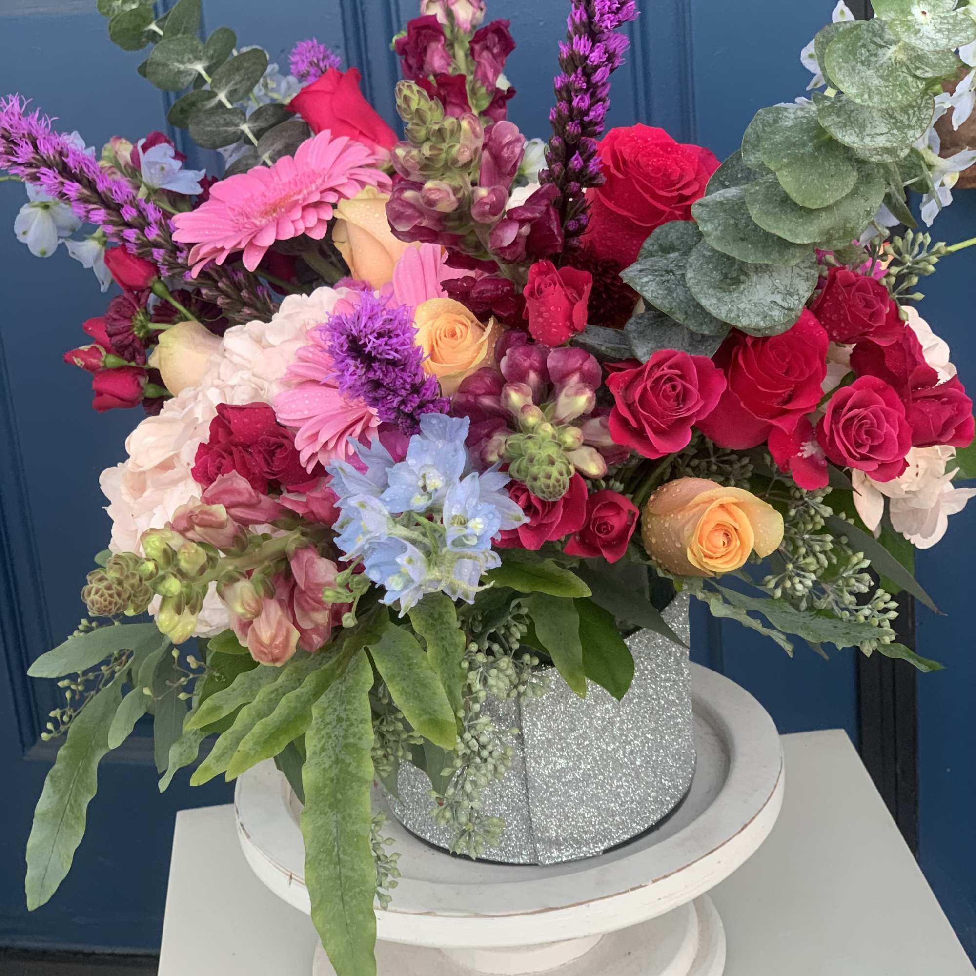 This arrangement is not only full of freshest blooms but it is