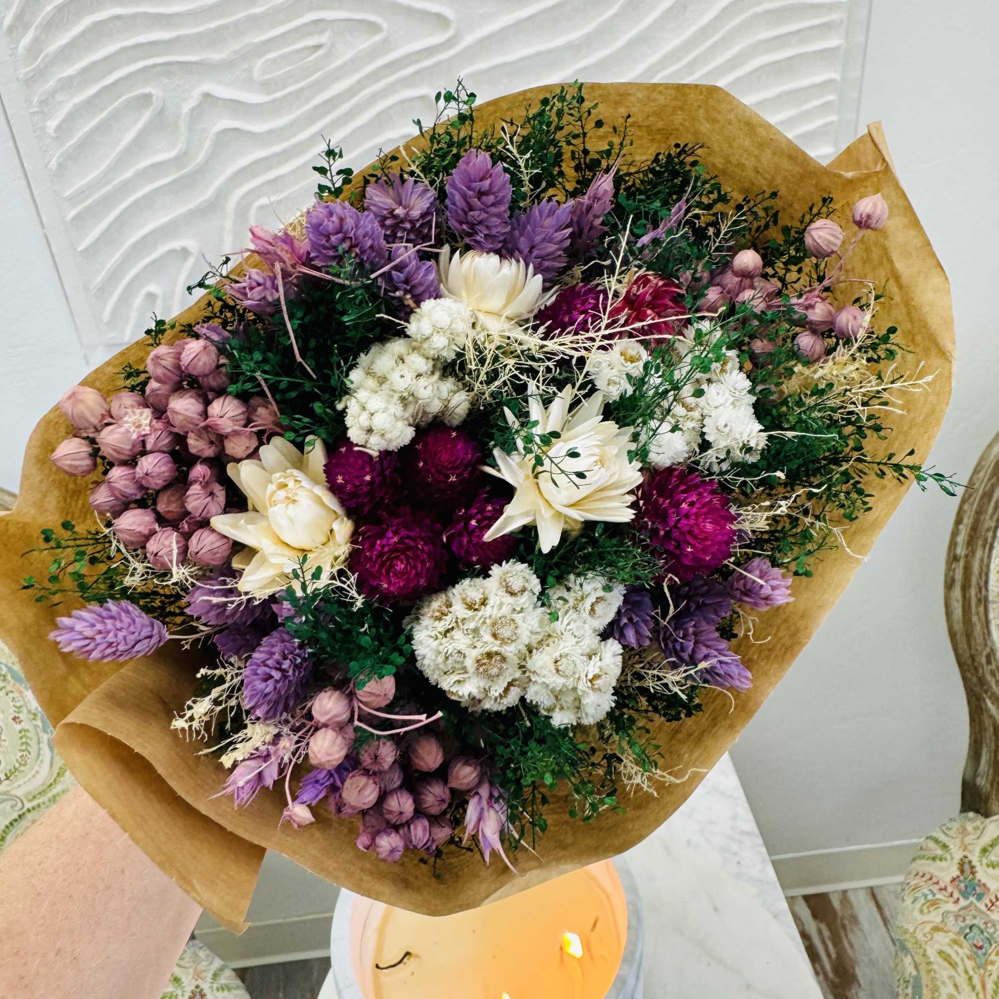 A true Clover Bouquet! Flowers preserved and dyed. A fabulous gift that