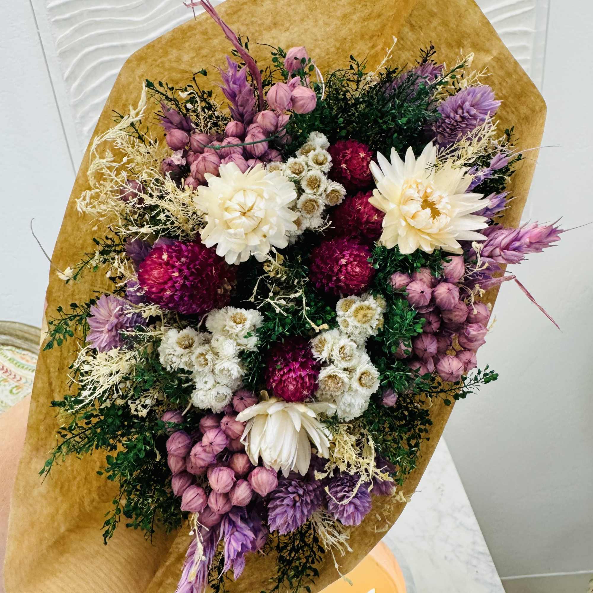 A true Clover Bouquet! Flowers preserved and dyed. A fabulous gift that