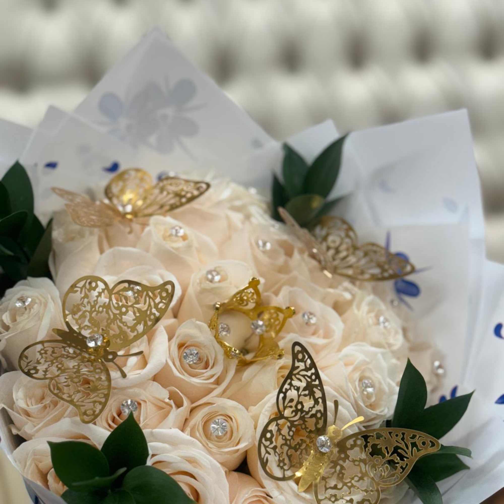 Immerse yourself in the elegance and purity of our White Roses Bouquet