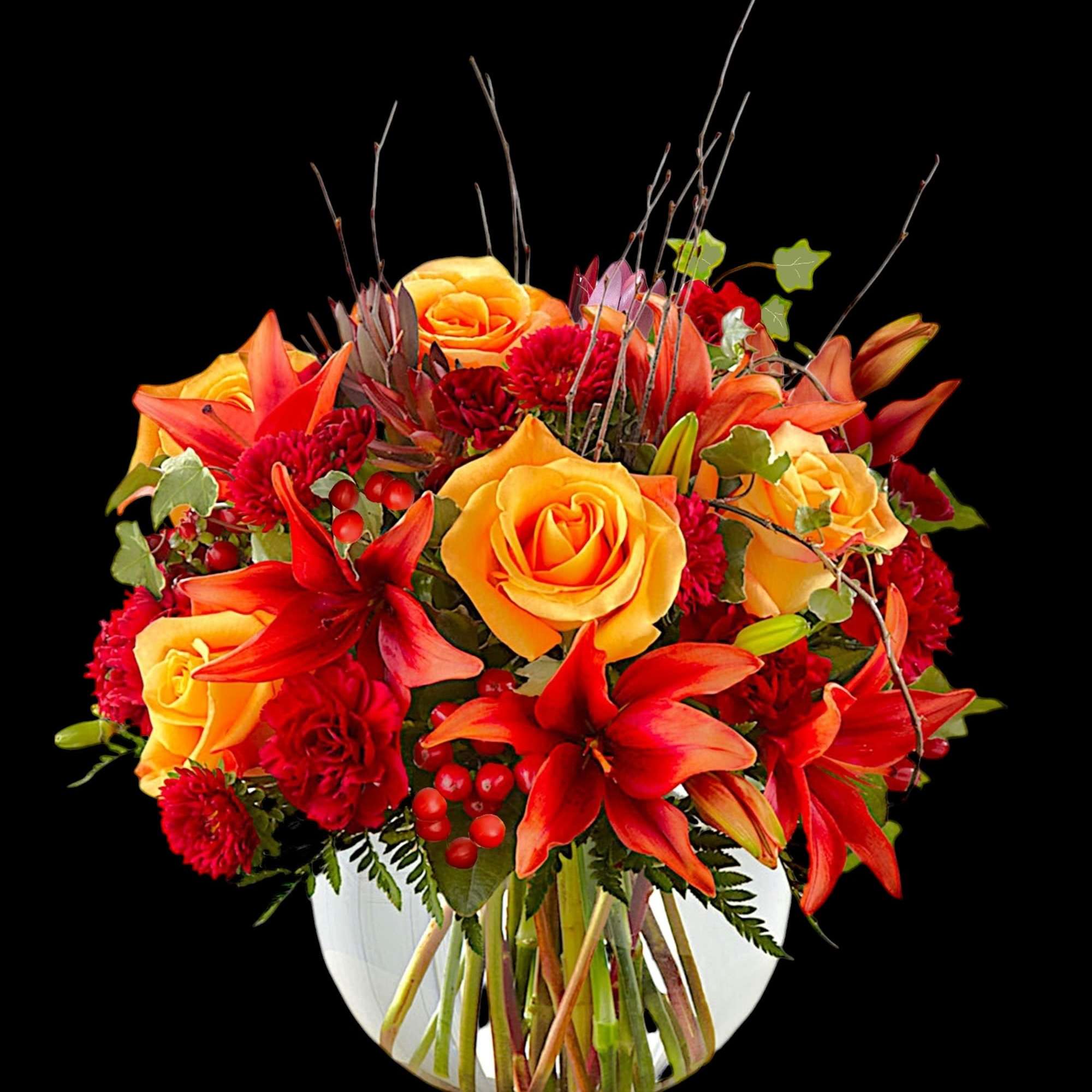 The Autumn Beauty arrangement charms with its magnificent colors and appealing design