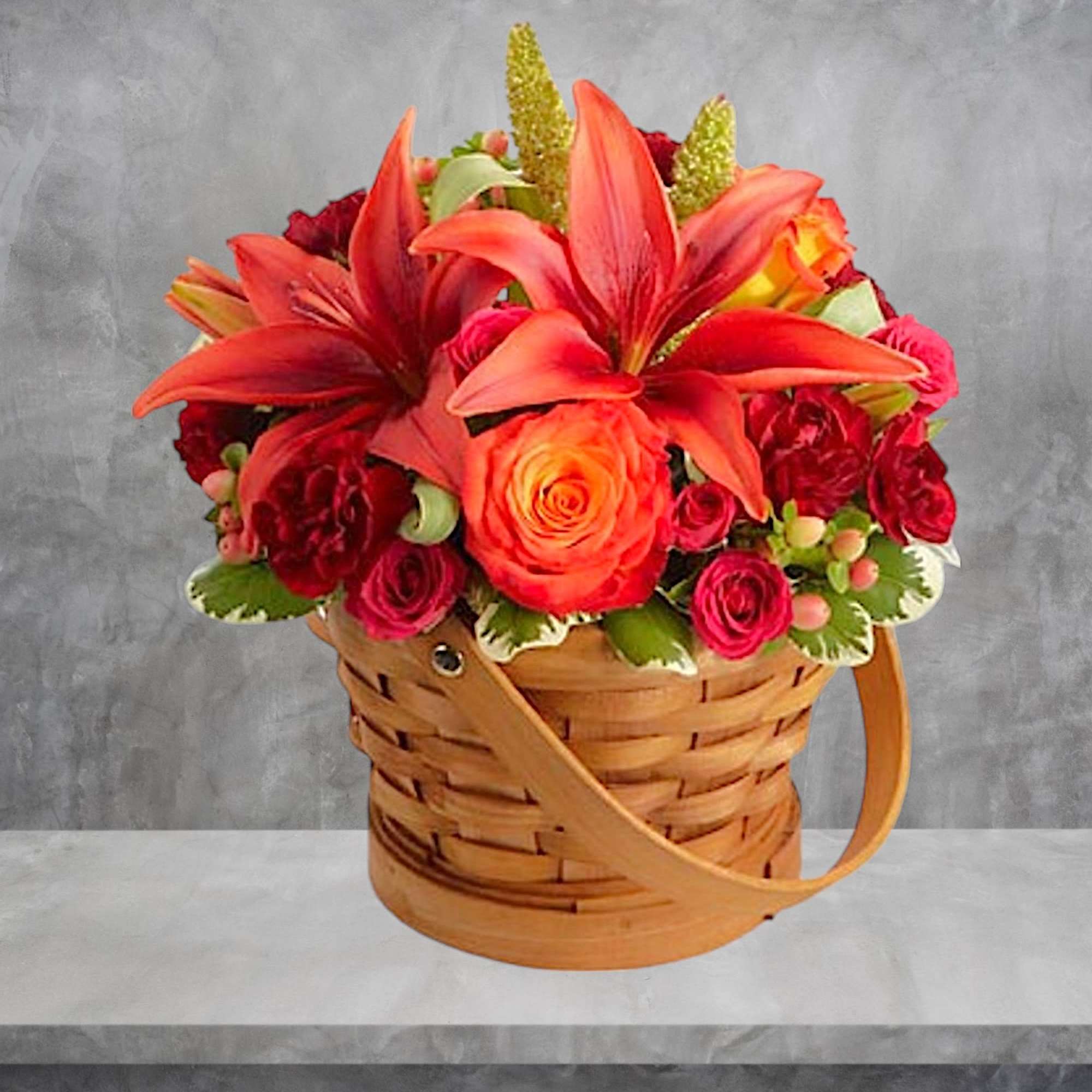 This fall basket is bejeweled in Autumn&#039;s most majestic hues creating an