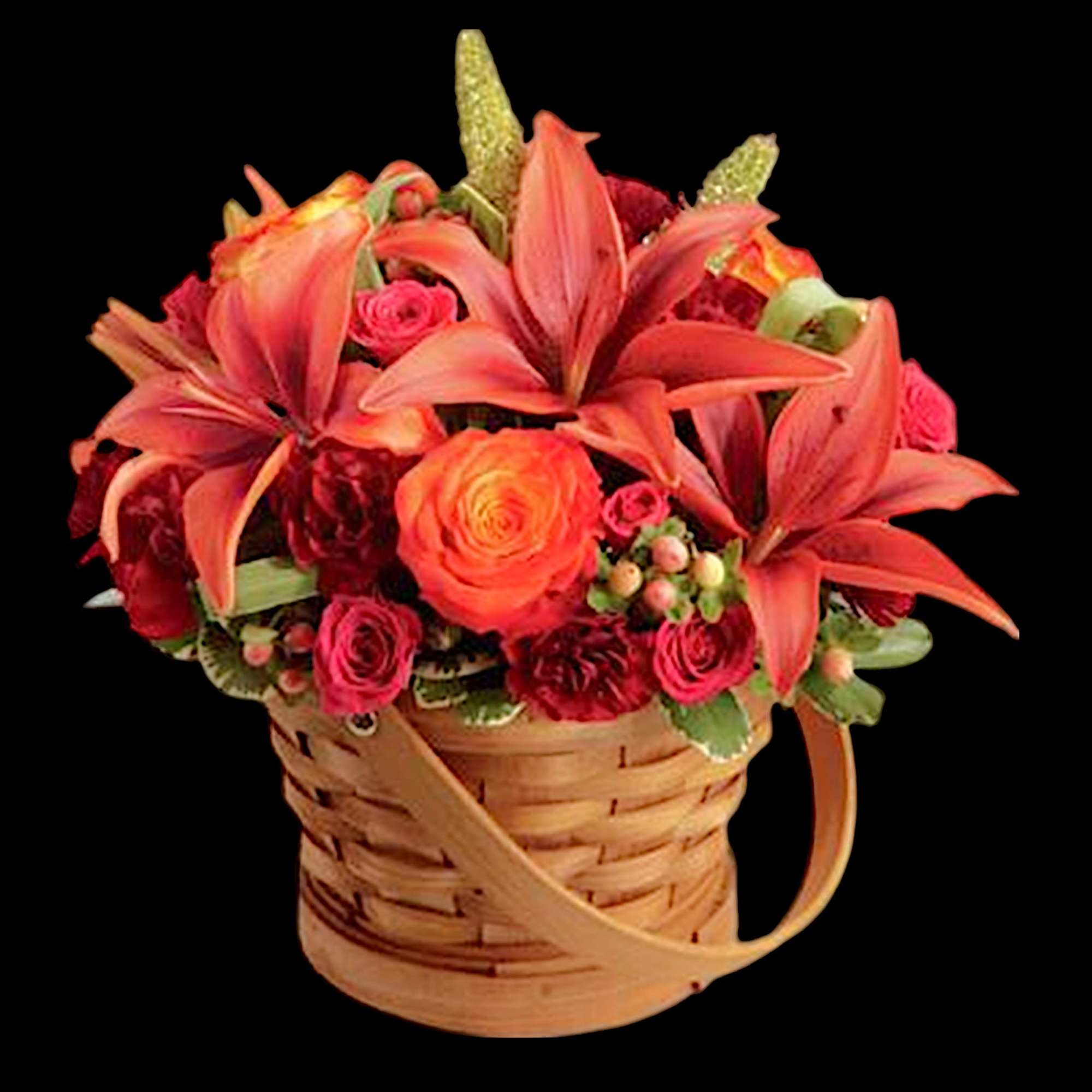 This fall basket is bejeweled in Autumn&#039;s most majestic hues creating an