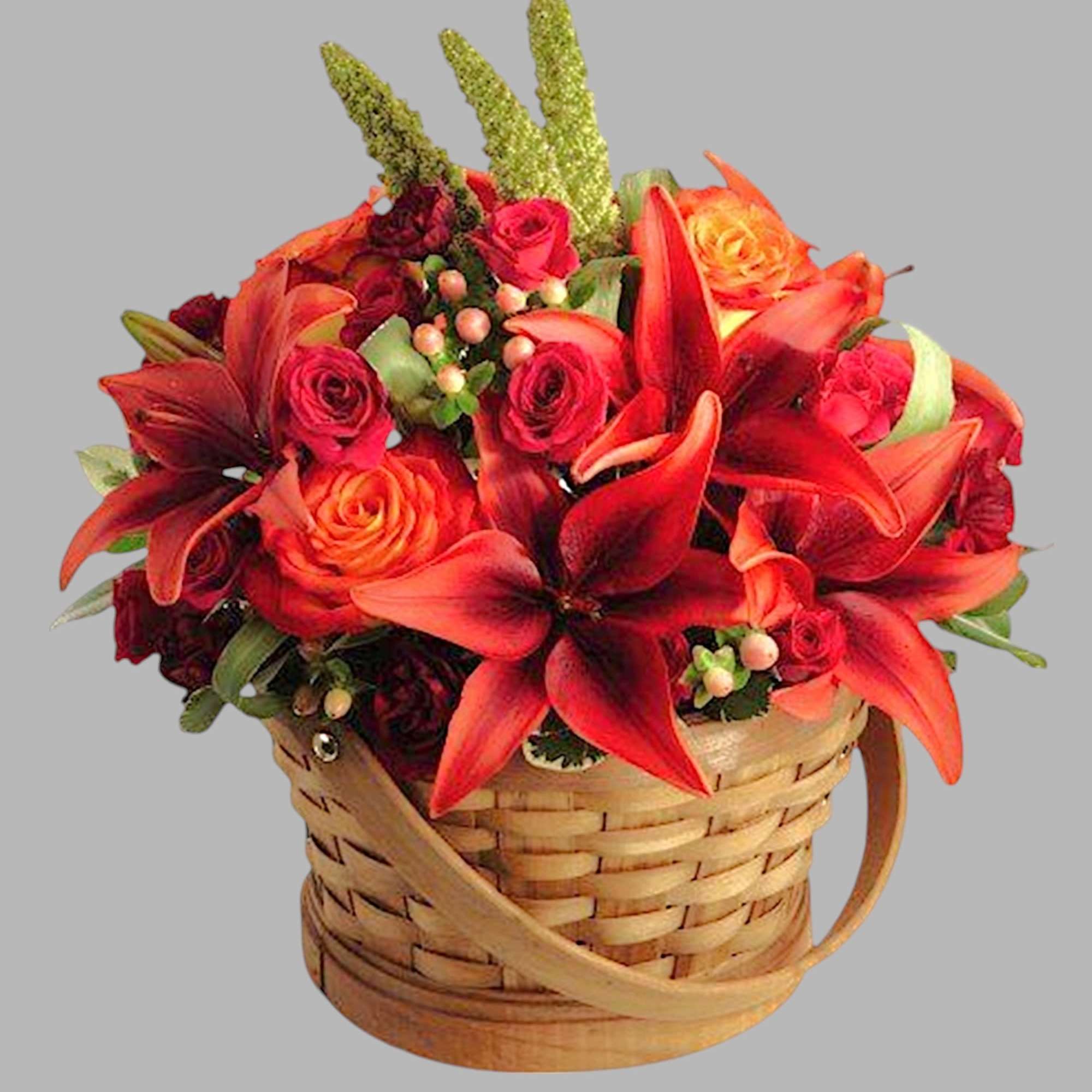 This fall basket is bejeweled in Autumn&#039;s most majestic hues creating an