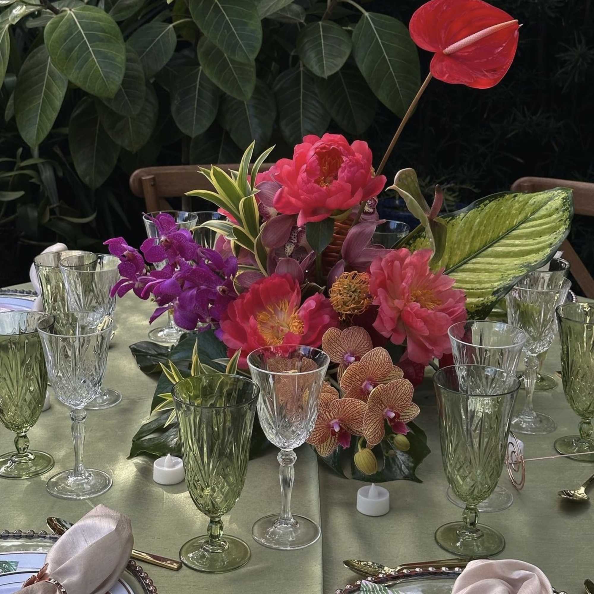 Thank you for your interest in Tropical Fusion Event floral arrangements! We