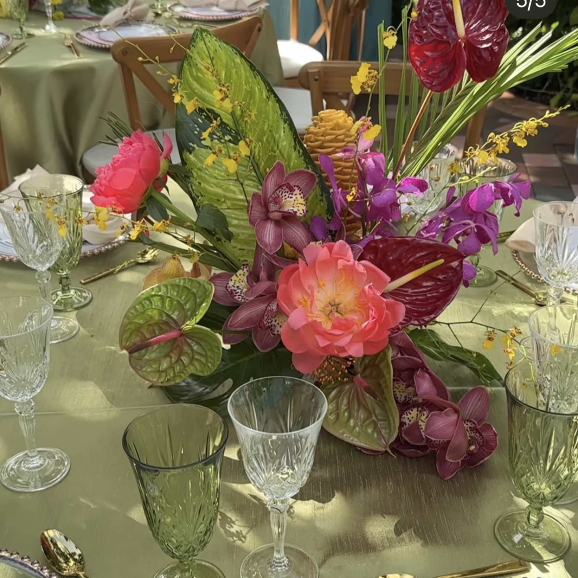 Thank you for your interest in Tropical Fusion Event floral arrangements! We