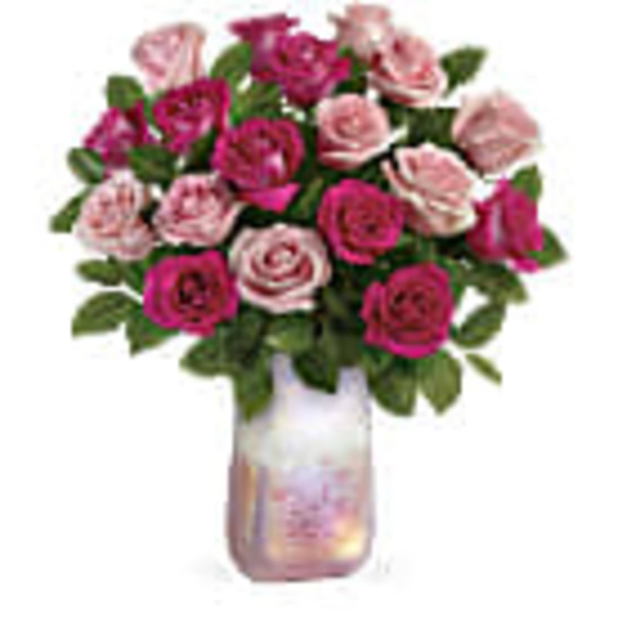 Make her day sparkle with this stunning bouquet of one dozen pink