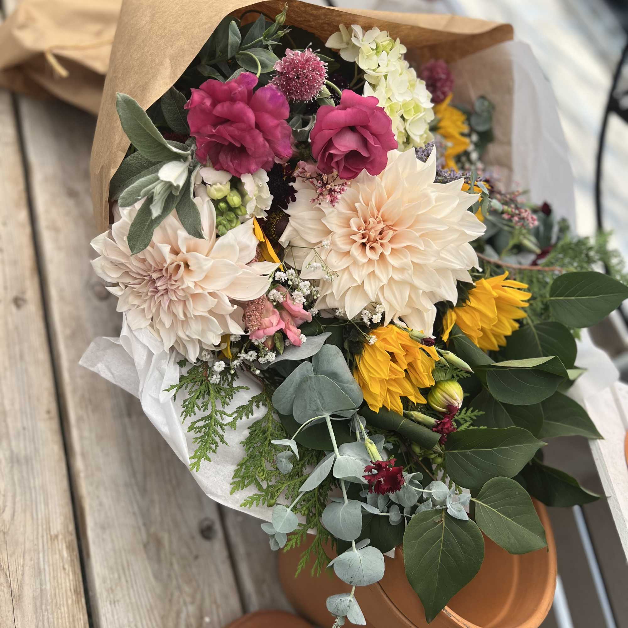 A flower subscription, what could be better? A hand wrapped bouquet delivered