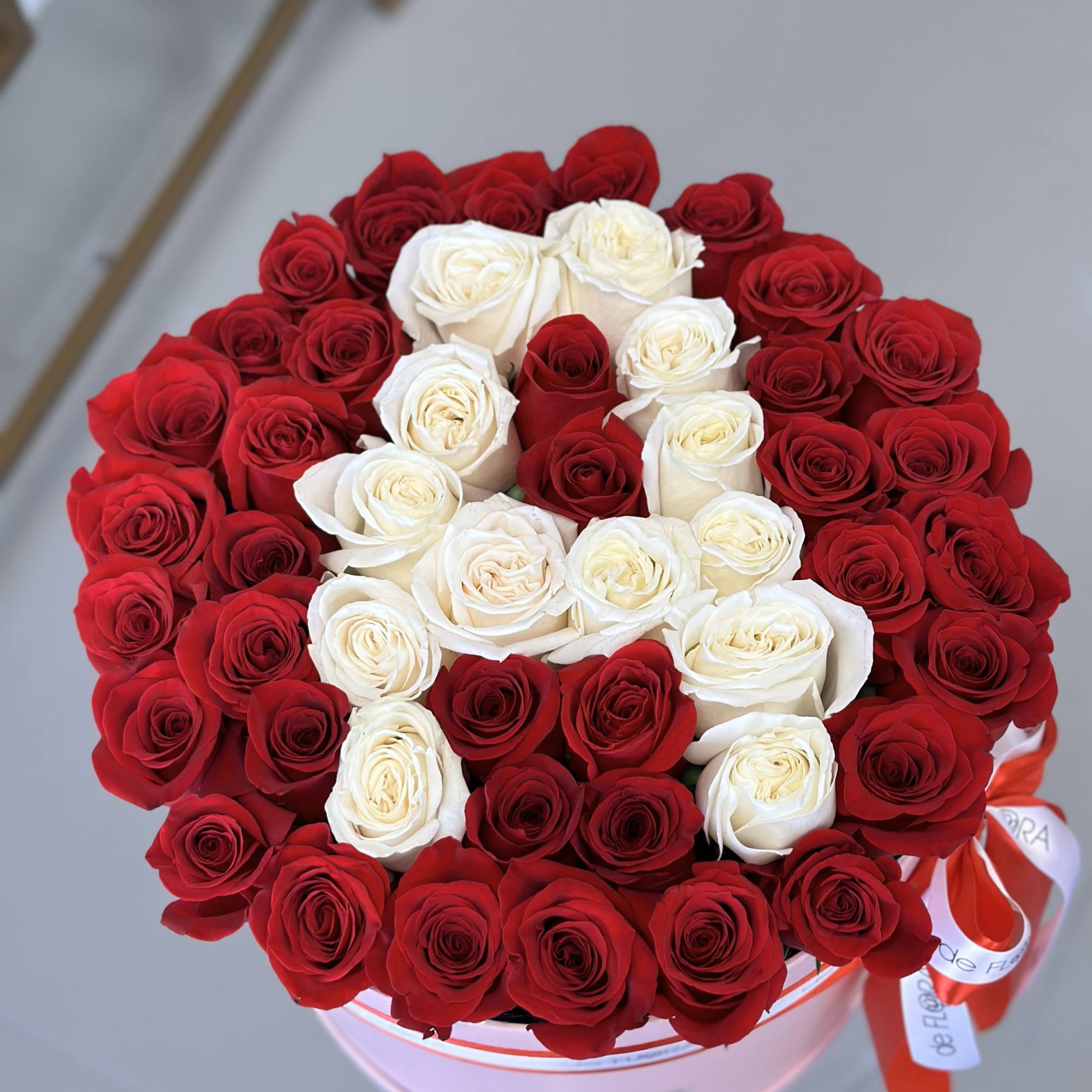 Box of roses with letter A Box of roses with letter A