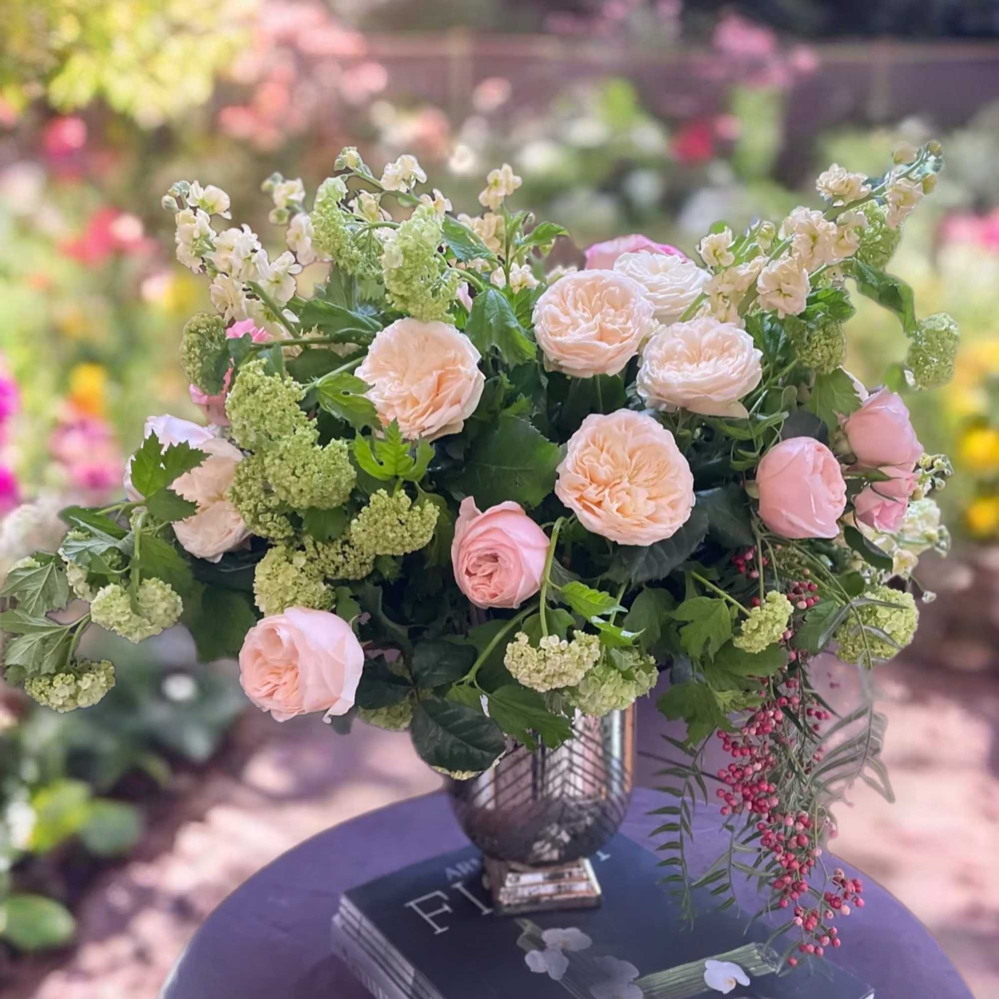 Fresh garden roses bring lovely positive energy into our homes . Elegant