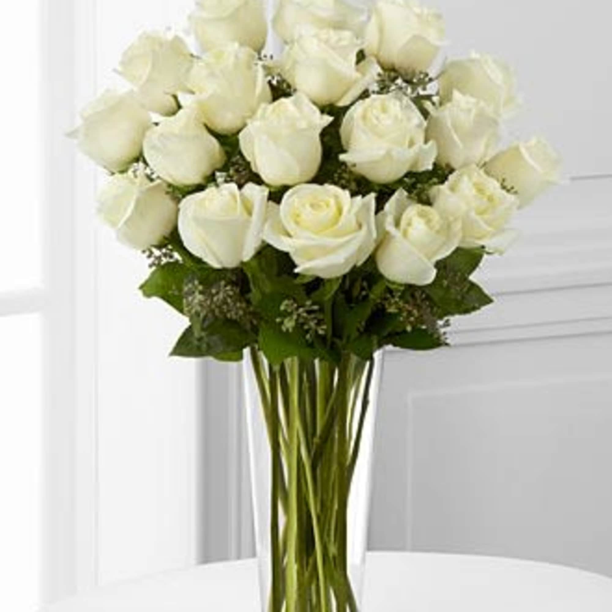 The beauty of white roses is unchallenged. Representing innocence, their versatility makes
