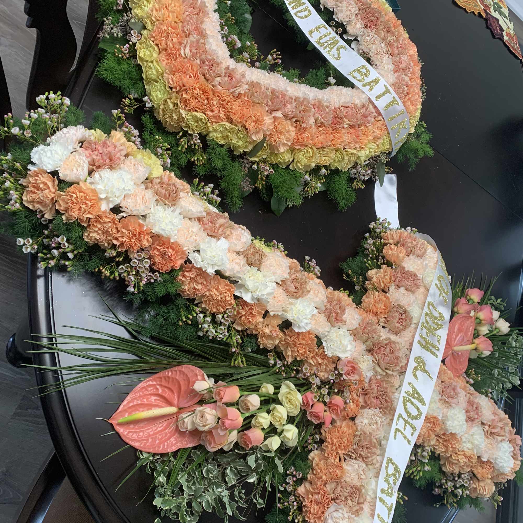 Peach Floral  Heart on the Easel is a stunning piece that