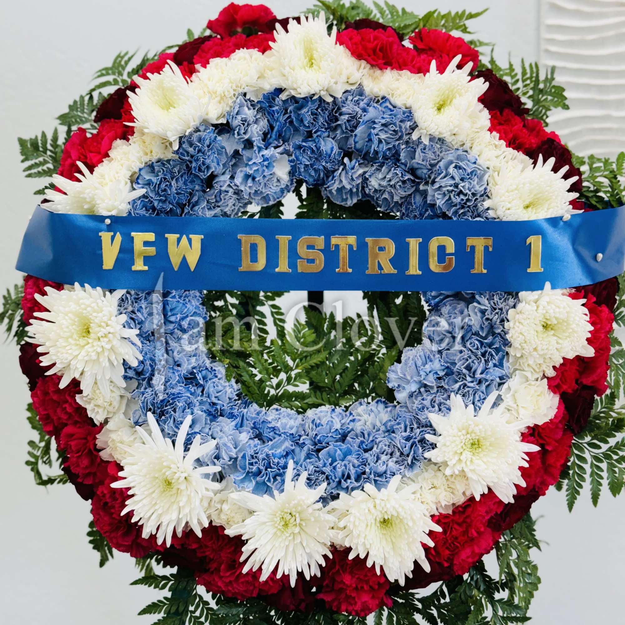 Patriotic Standing Wreath
A tasteful and elegant funeral arrangement that honors your loved
