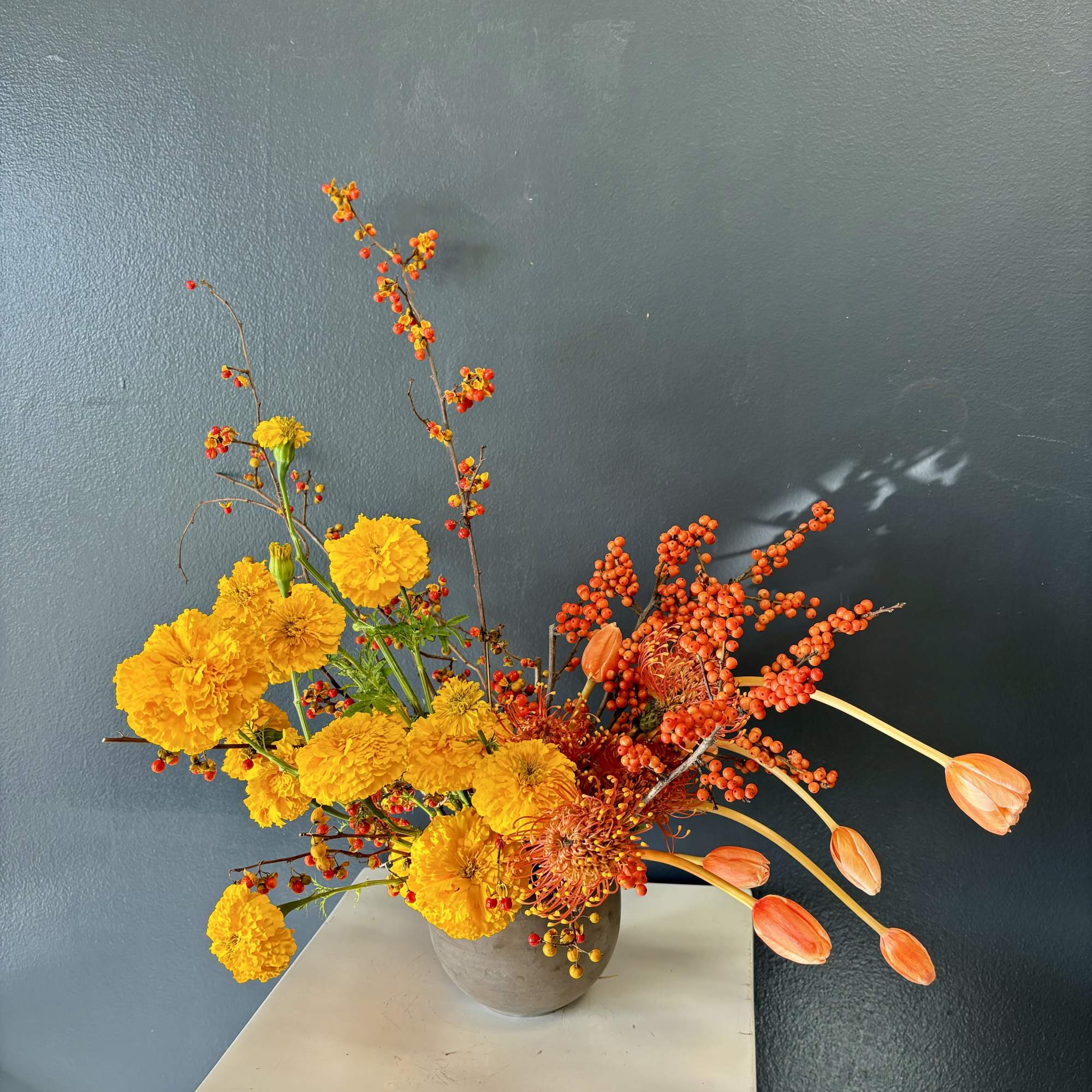 This vibrant vase arrangement is fun, festive, and perfect for any occasion.