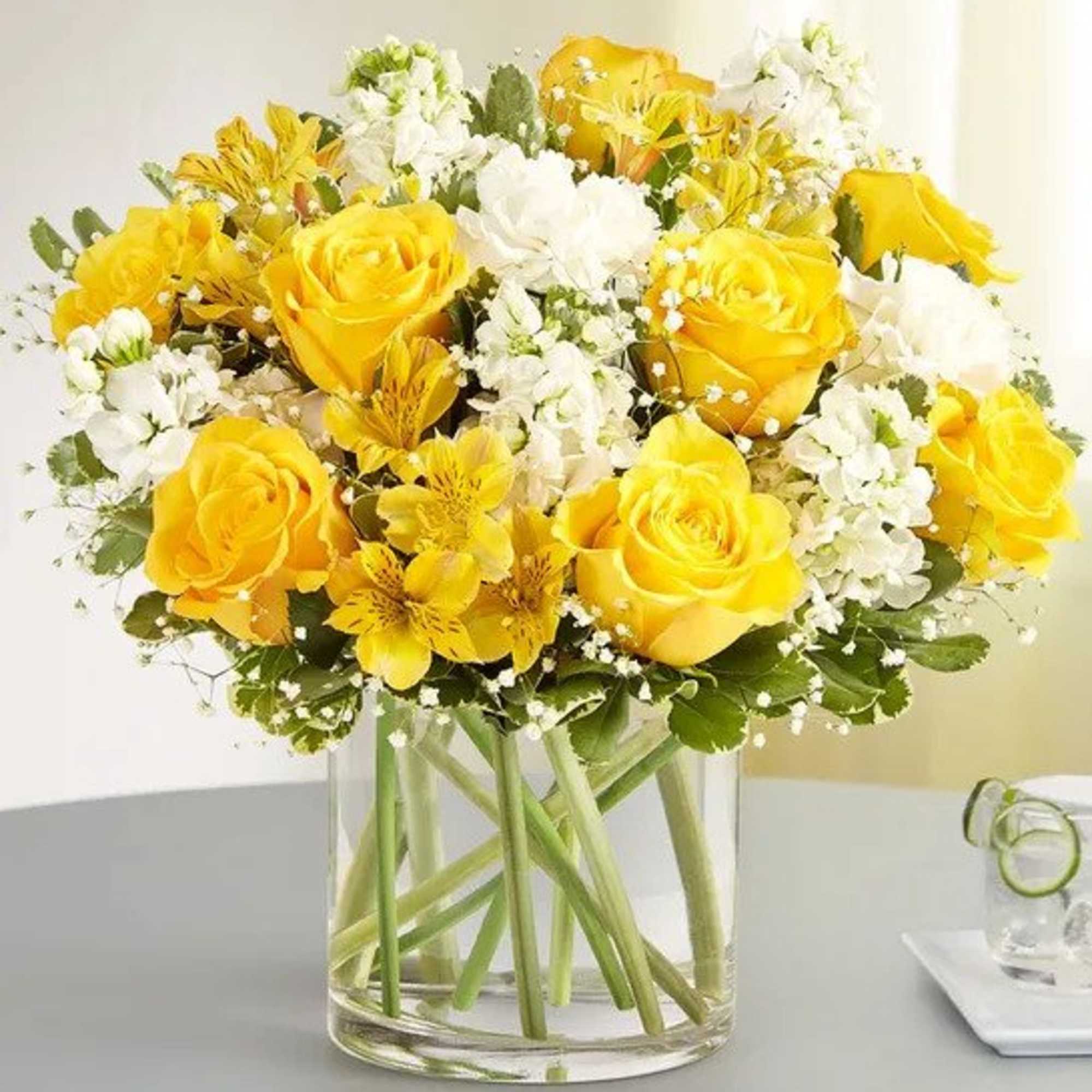 Full of sunny cheer, our brightly colored bouquet makes the kind of
