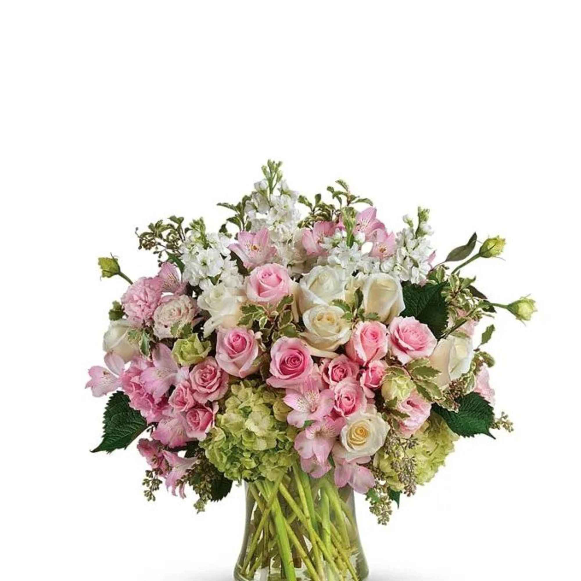 This bountiful garden of roses, hydrangea and more is the perfect bouquet