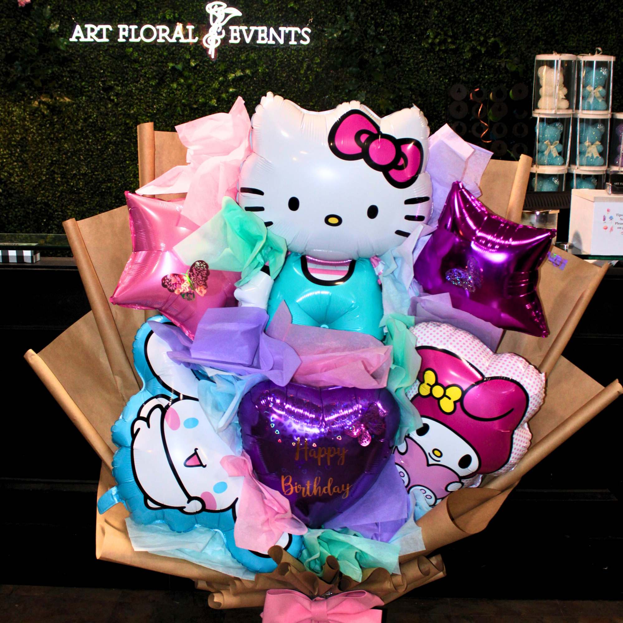 Featuring Trending Jumbo &quot;Hello Kitty&quot; and &quot;My Melody&quot; character balloons, Purple and