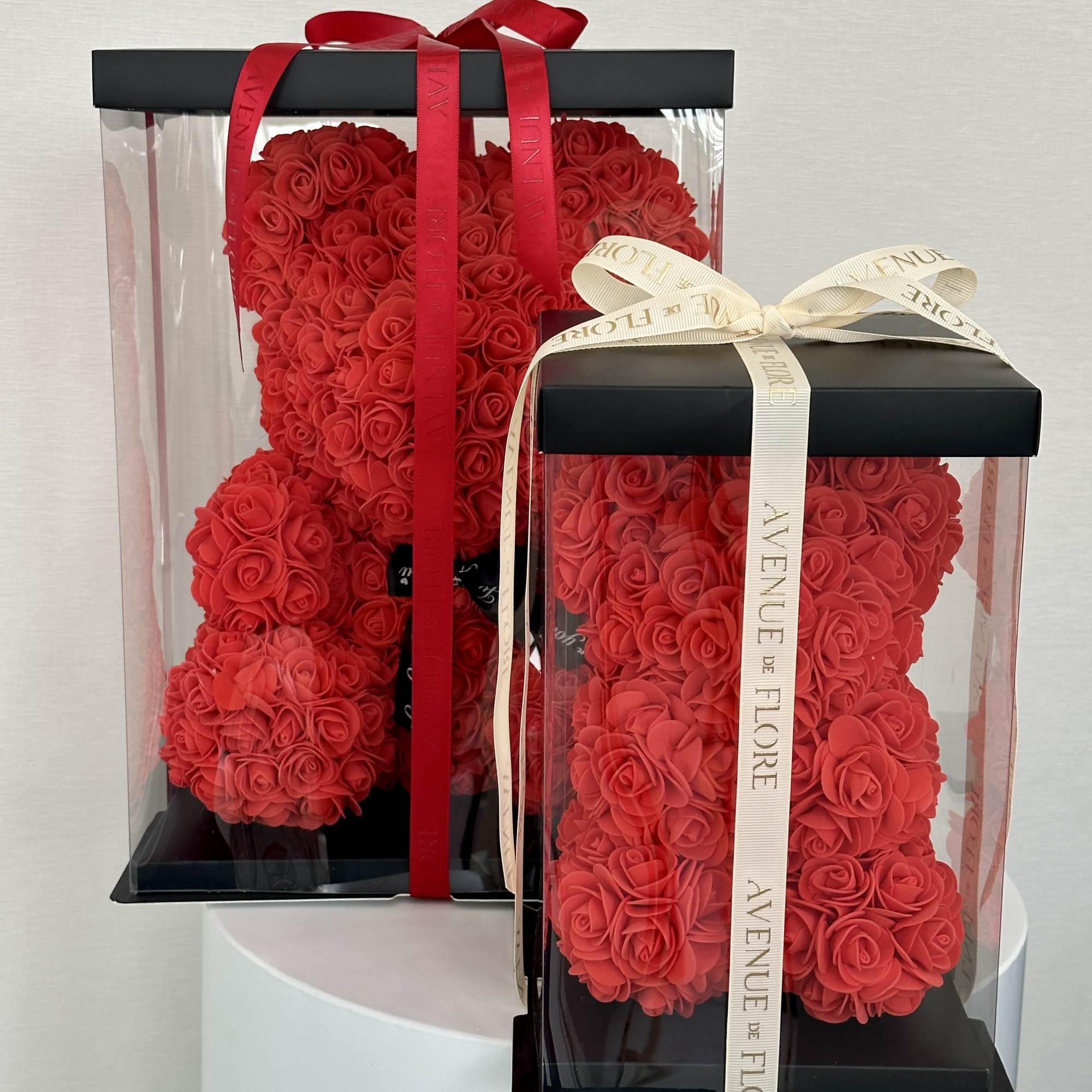 Meet our adorable Red Rose Bear, a cuddly companion infused with the